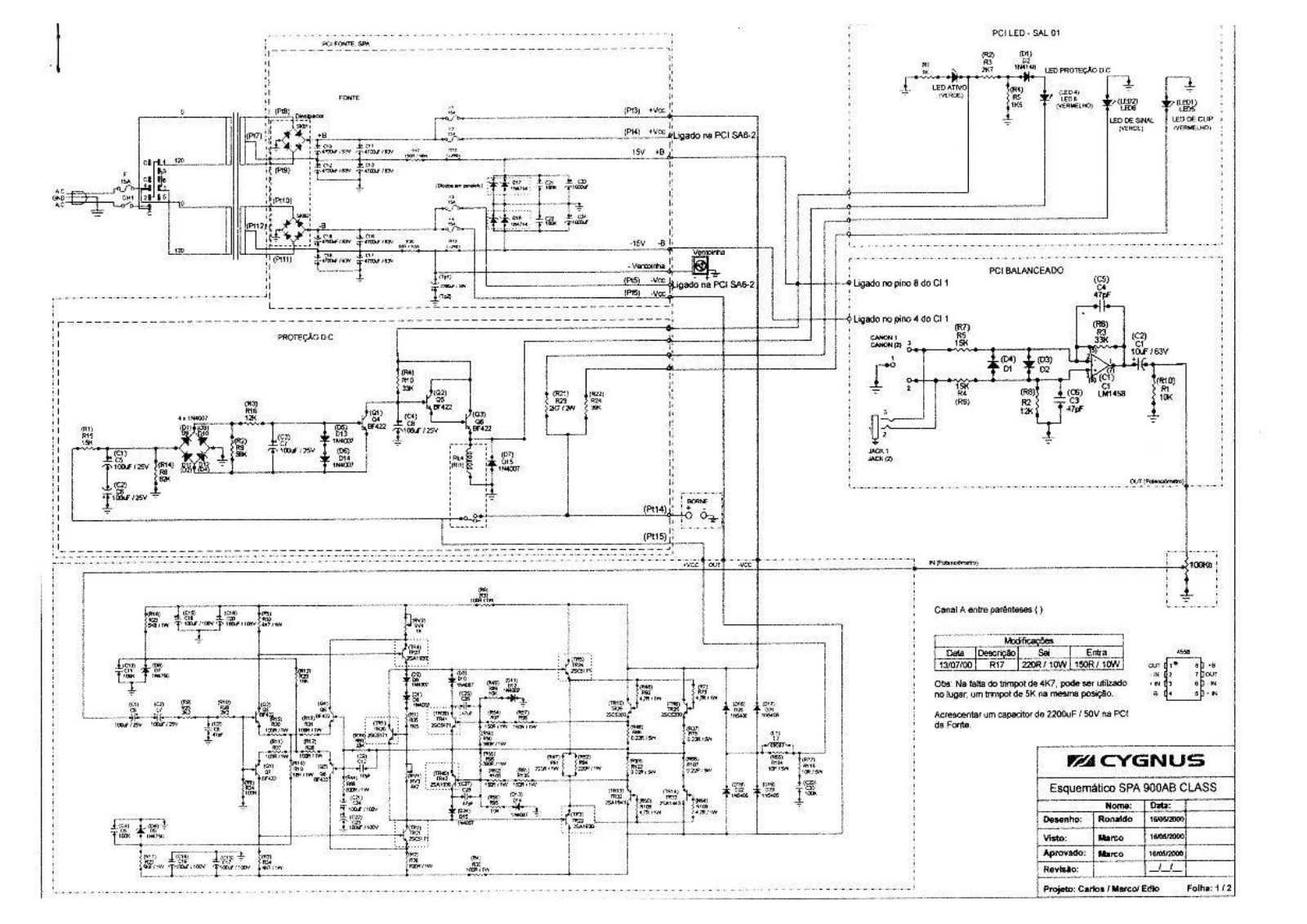 Cygnus SPA-900 Schematic