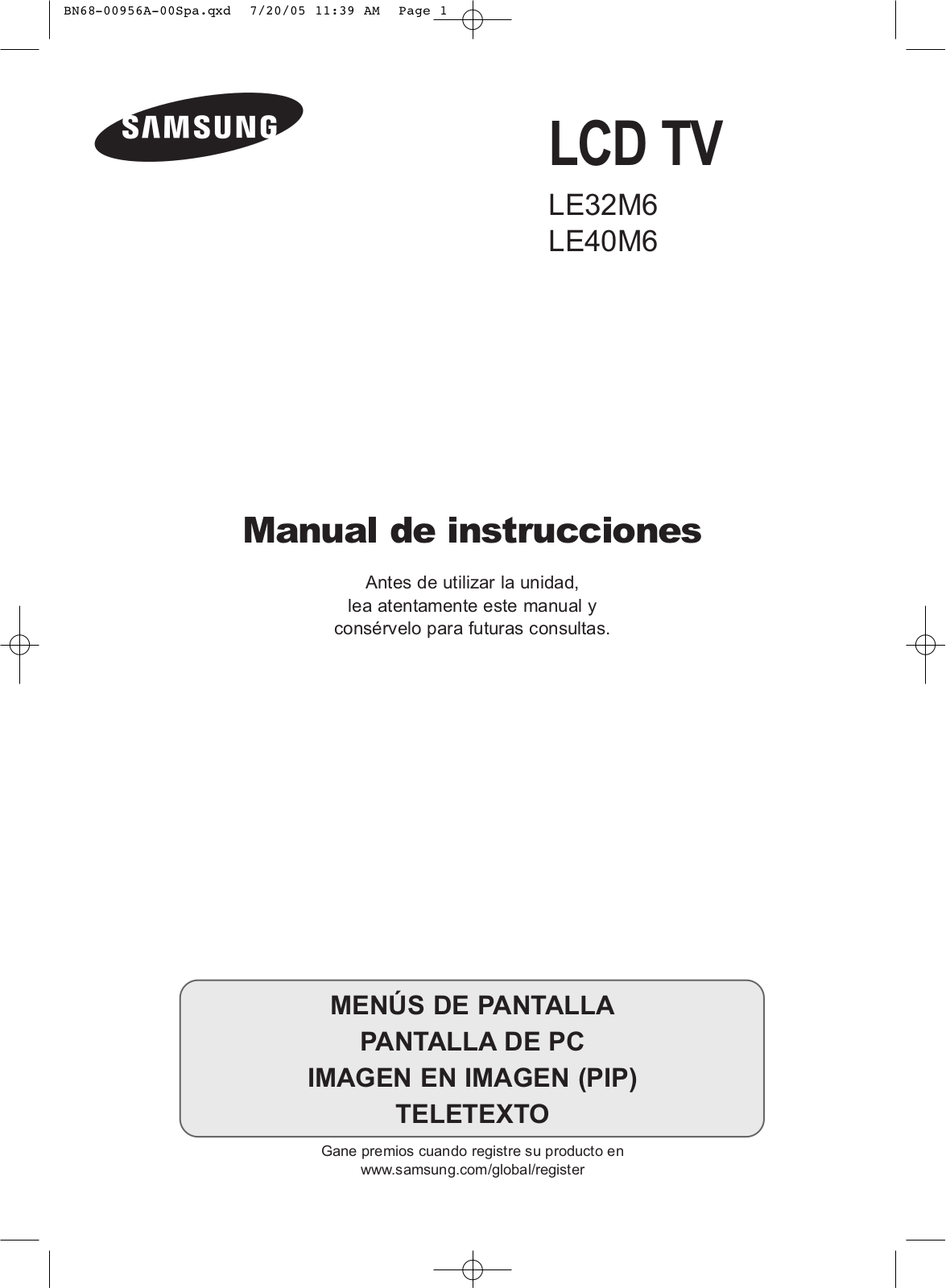 Samsung LE32M61B, LE40M61B User Manual