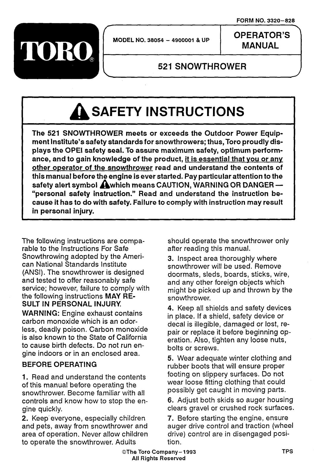 Toro 38054 Operator's Manual