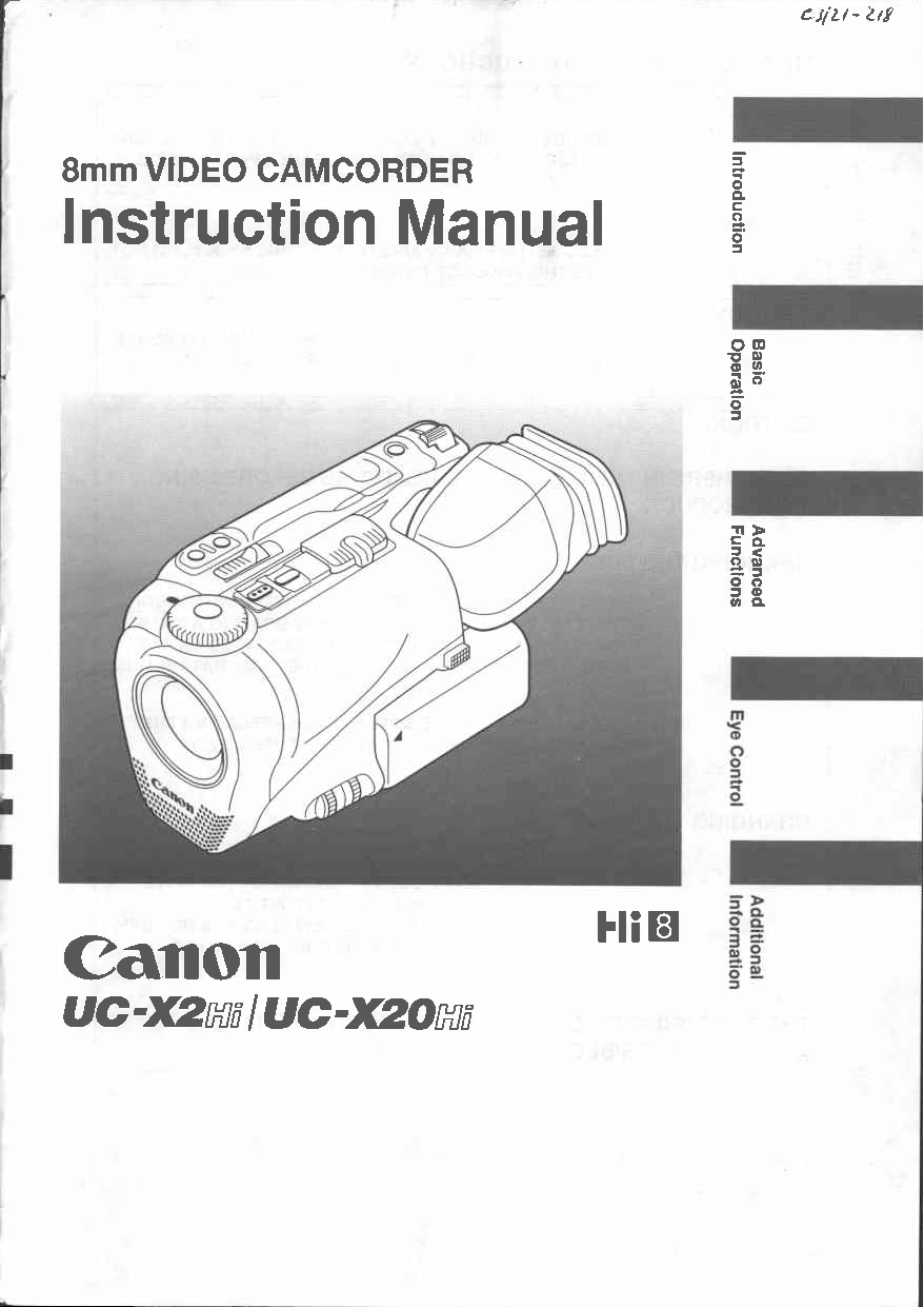 Canon UC-X20, UC-X2 User Manual