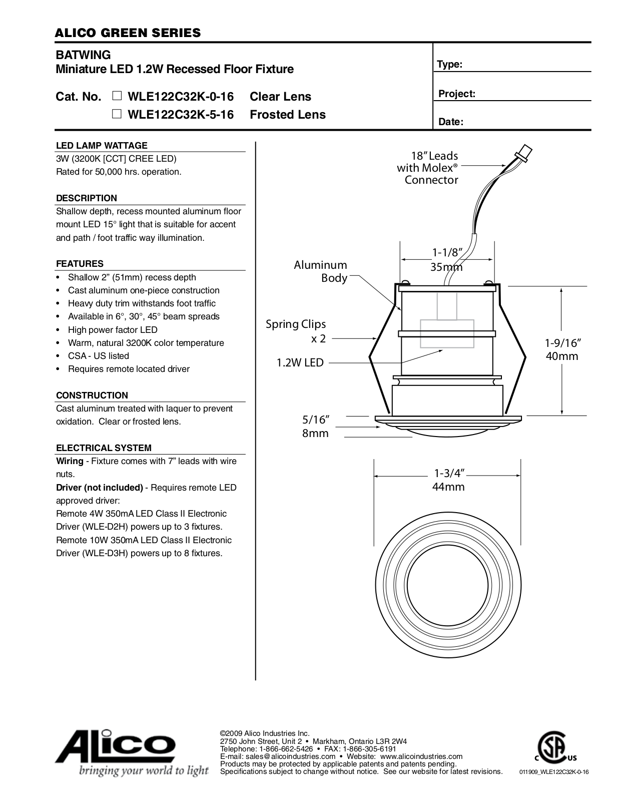 Alico LED1240 Specification - ManualMachine.com