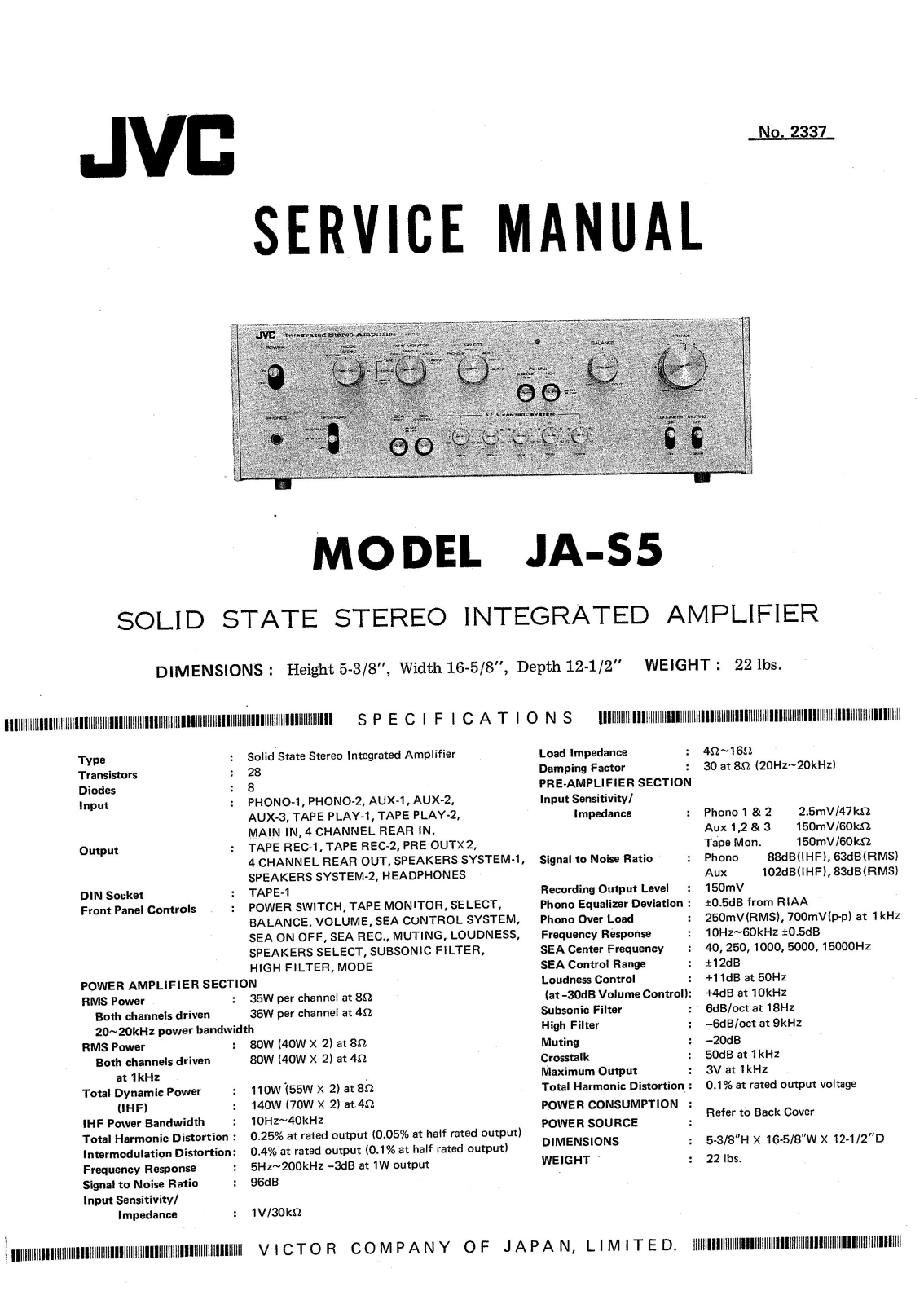 JVC JAS-5 Service manual