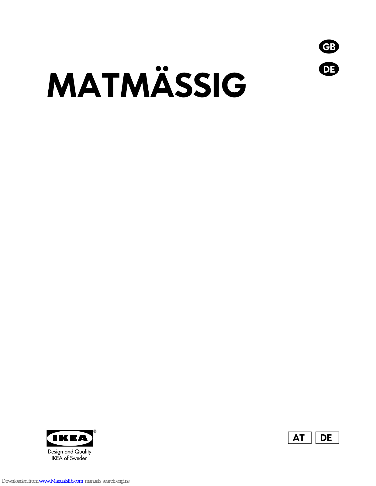 IKEA Matmassing, 303.769.41 User Manual - ManualMachine.com