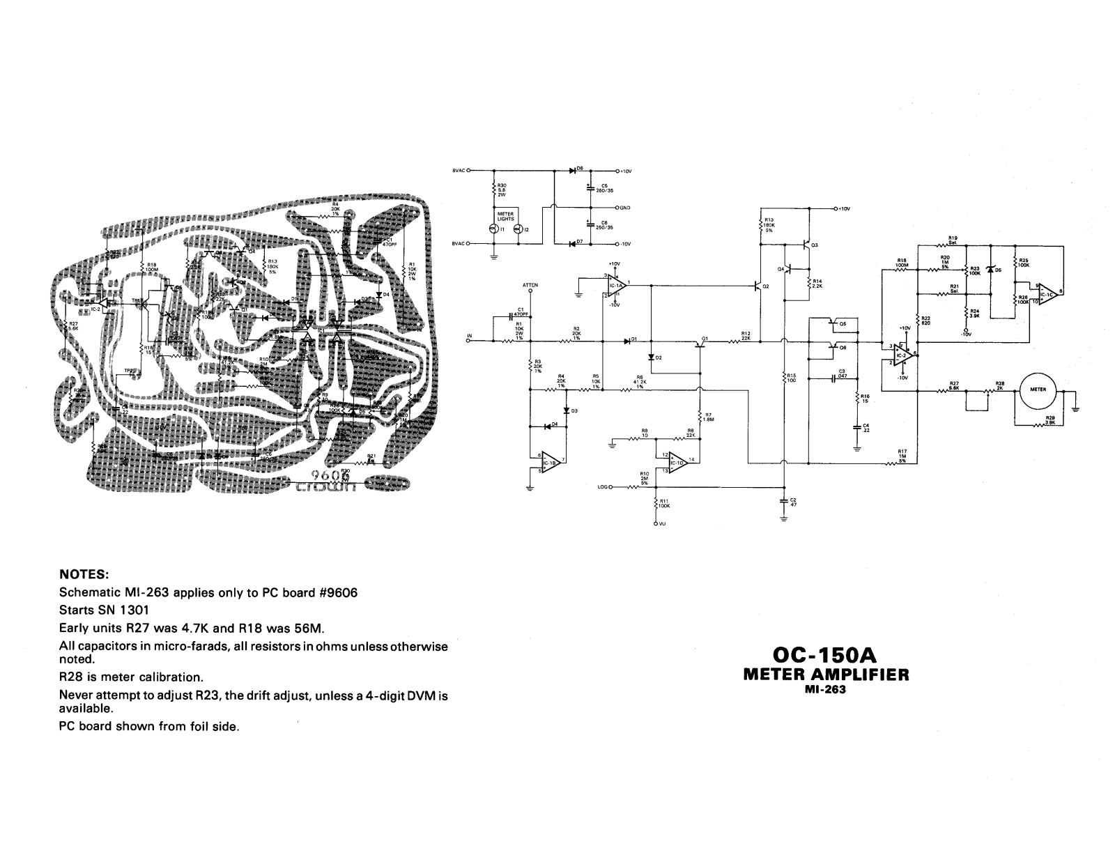 Crown OC-150, OC-150-A Schematic