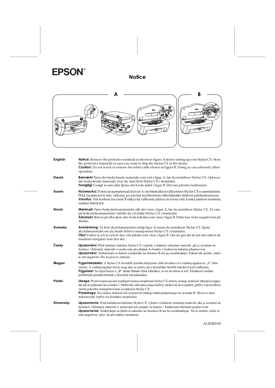 Epson STYLUS CX3200 SETUP GUIDE