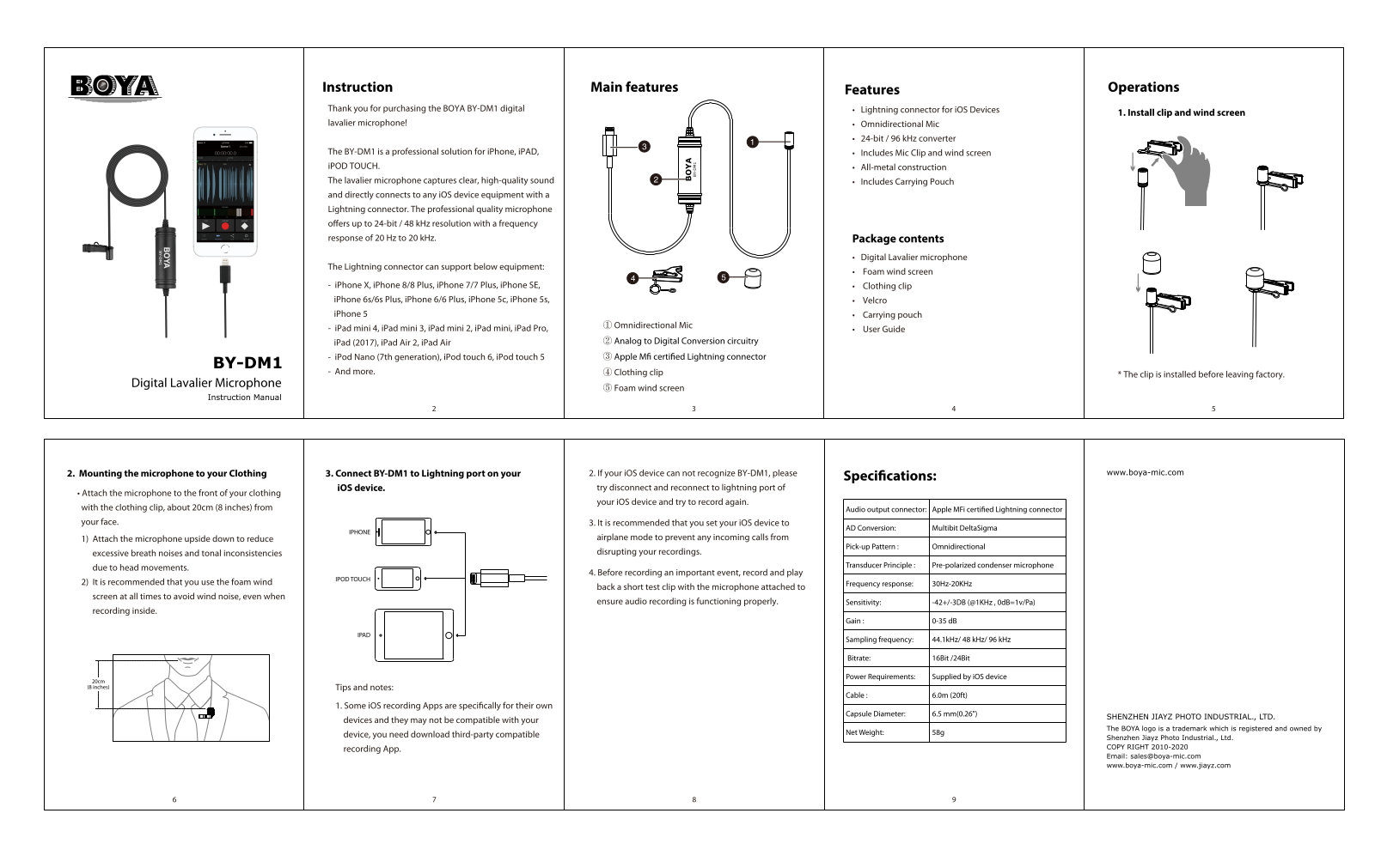 Boya BY-DM1 User manual