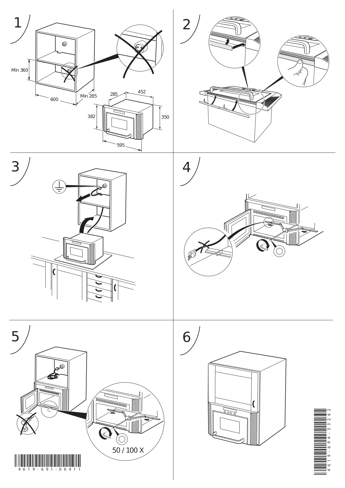 WHIRLPOOL AMW 440 IX Installation Instructions