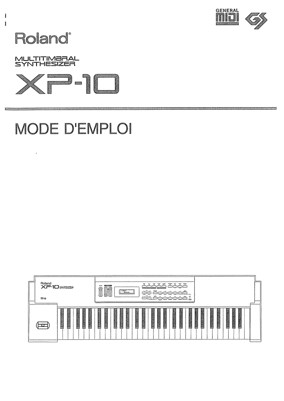 Roland XP-10 User Manual