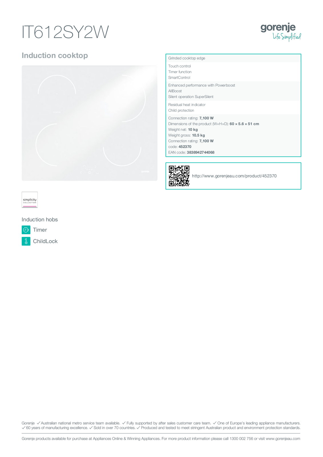 Gorenje IT612SY2W User Manual