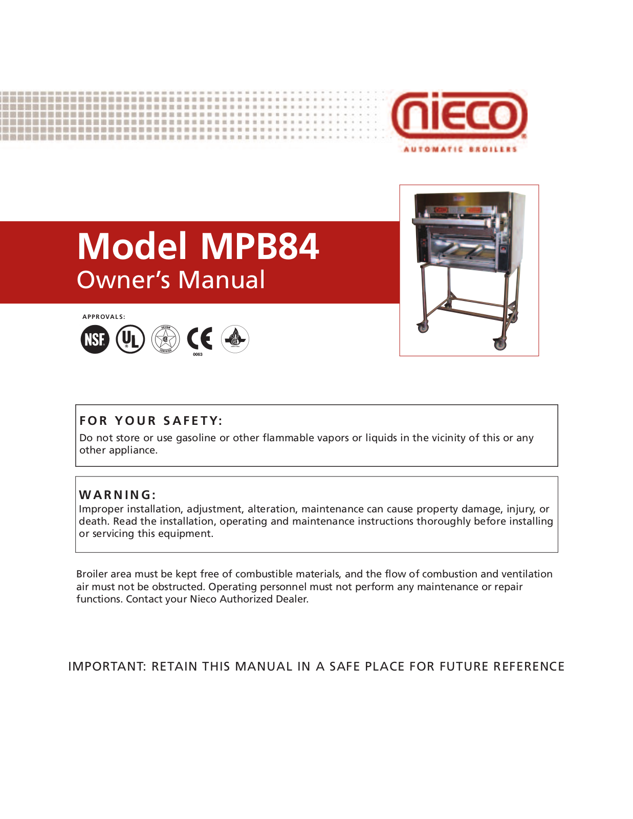 Nieco MPB84 Installation  Manual