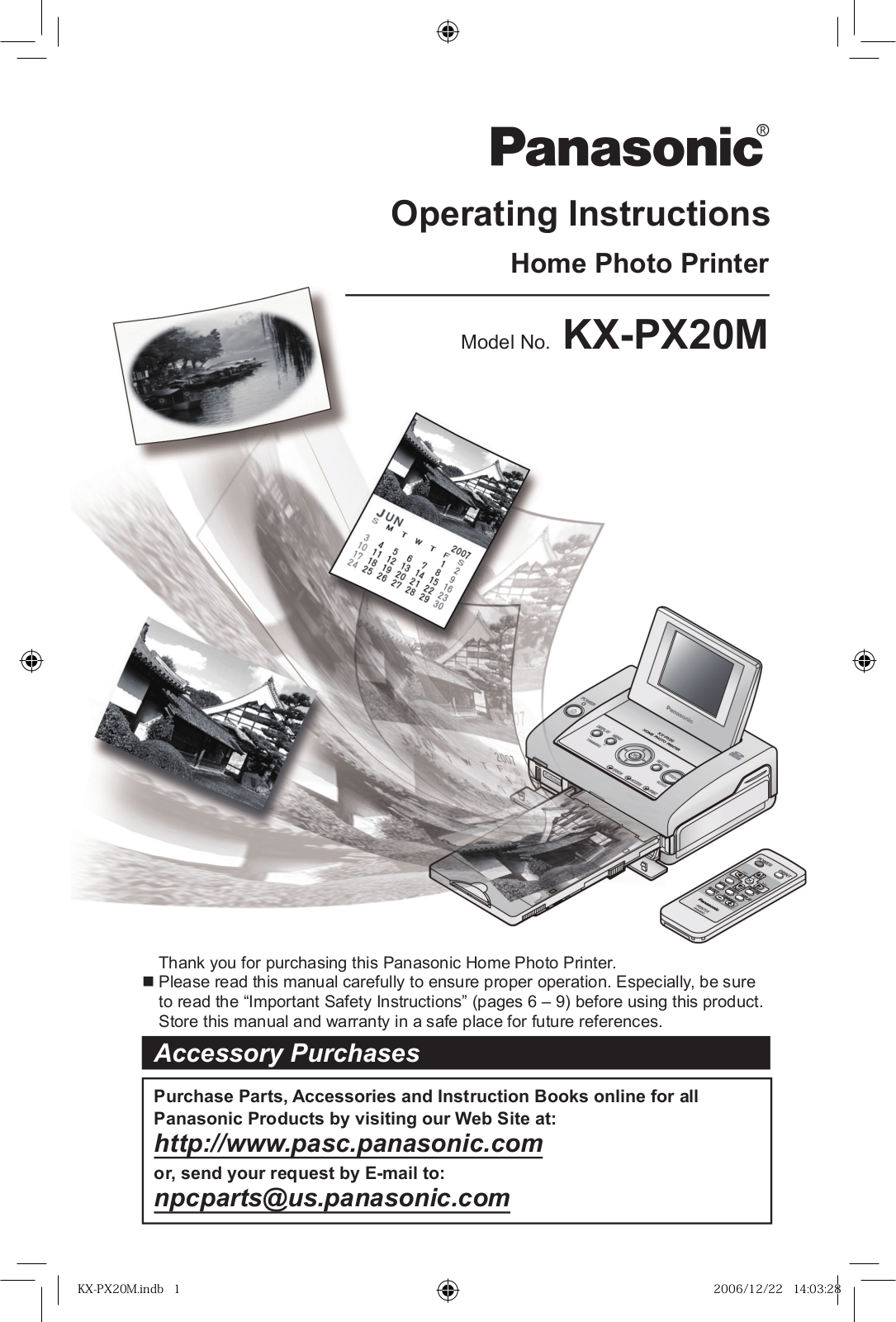 Panasonic KX-PX20M User Manual