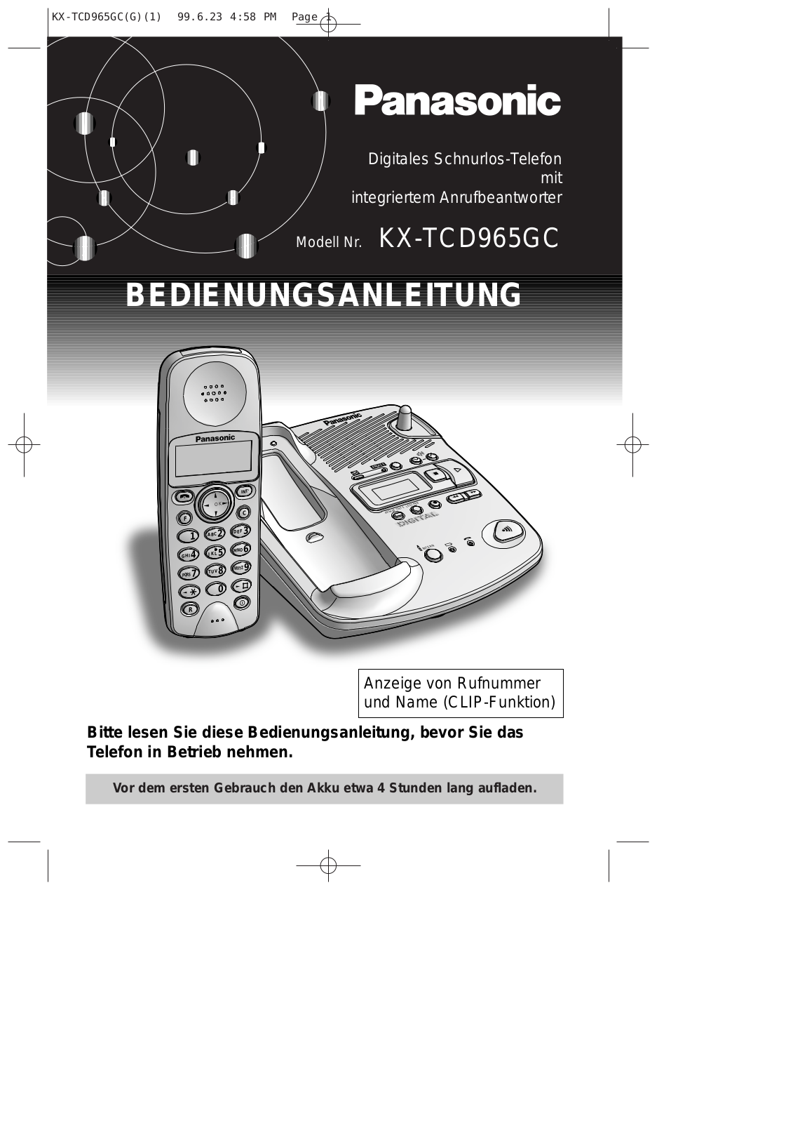 Panasonic KX-TCD965GC User Manual