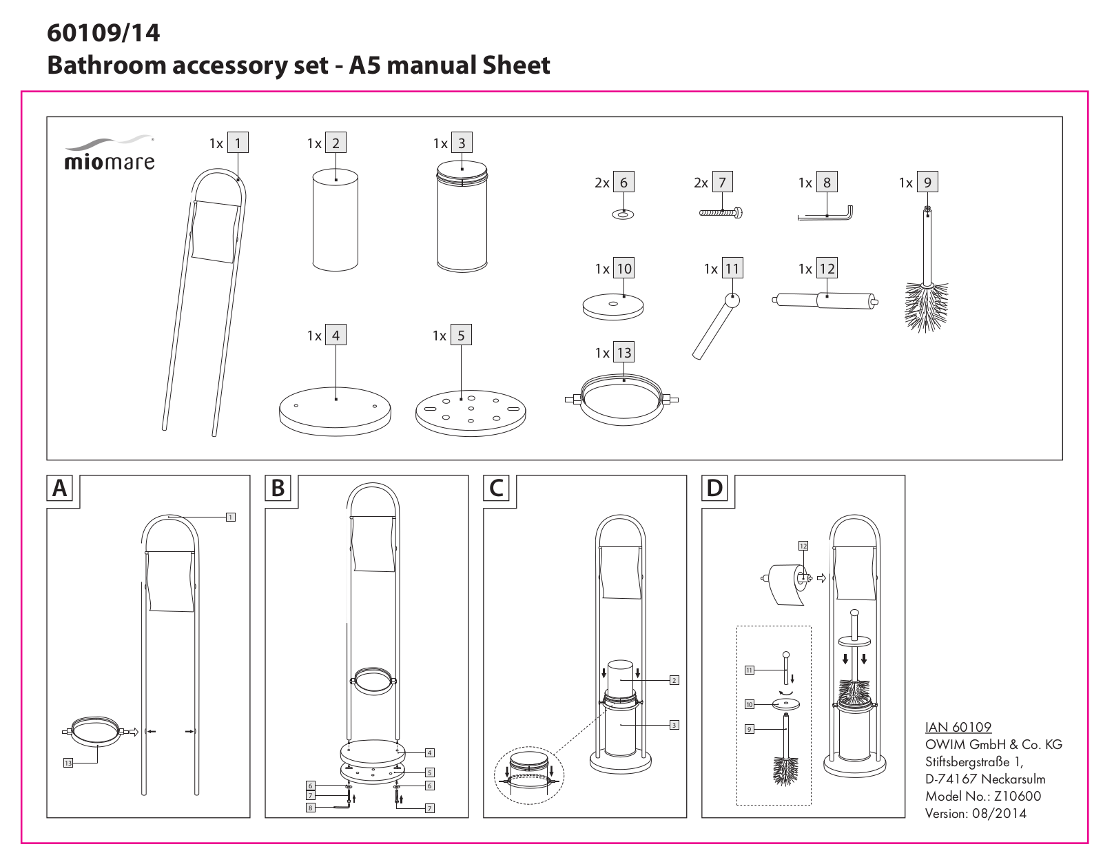 Miomare Z10600 User Manual