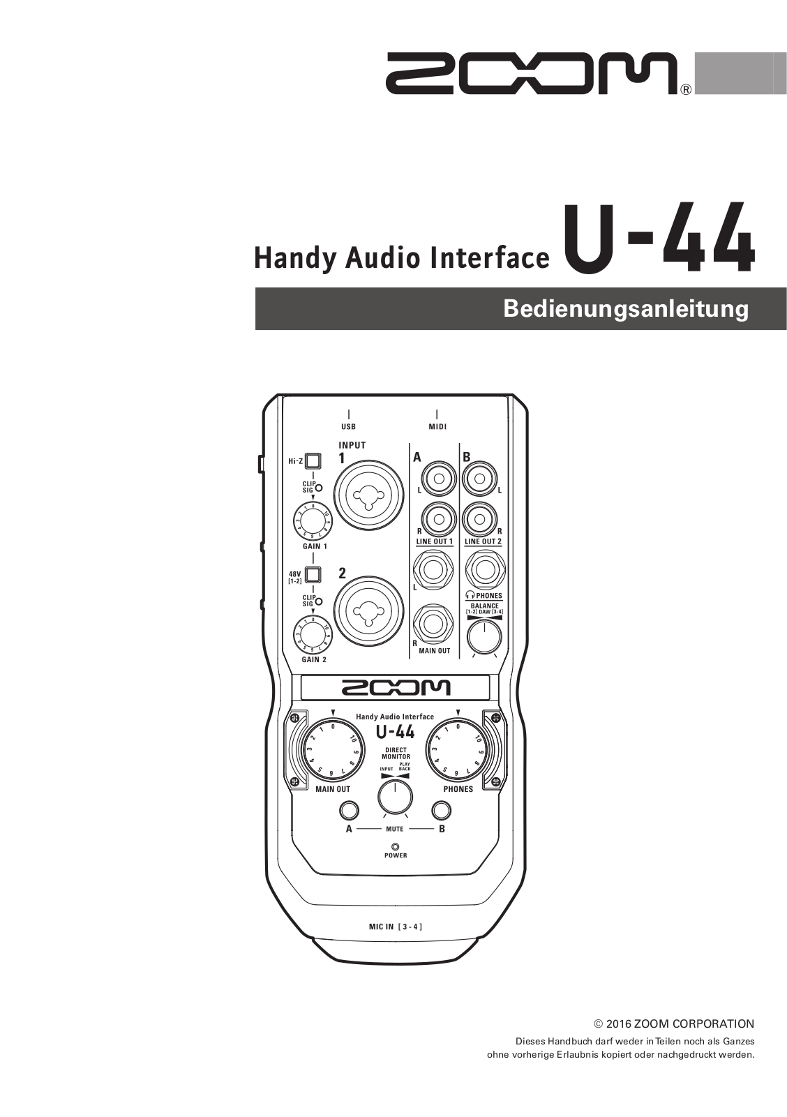 Zoom U-44 Service Manual