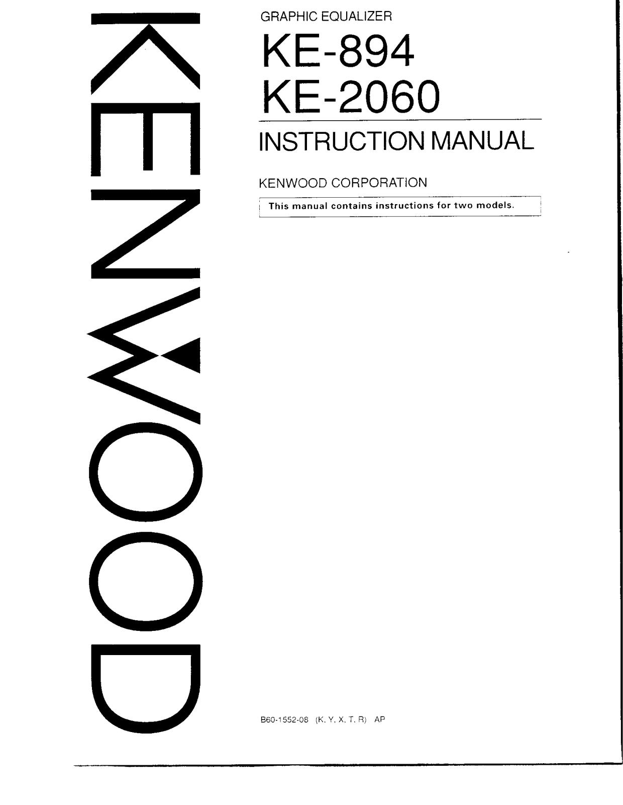 Kenwood KE-2060, KE-894 Owner's Manual