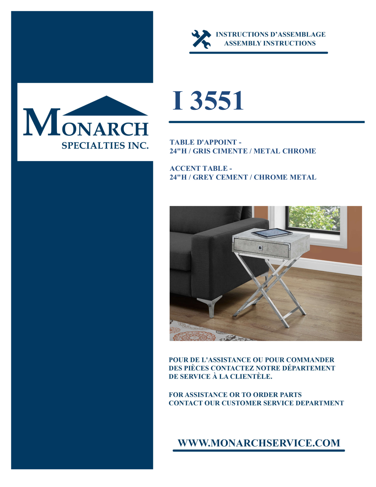 Monarch I3551 Assembly Guide - ManualMachine.com