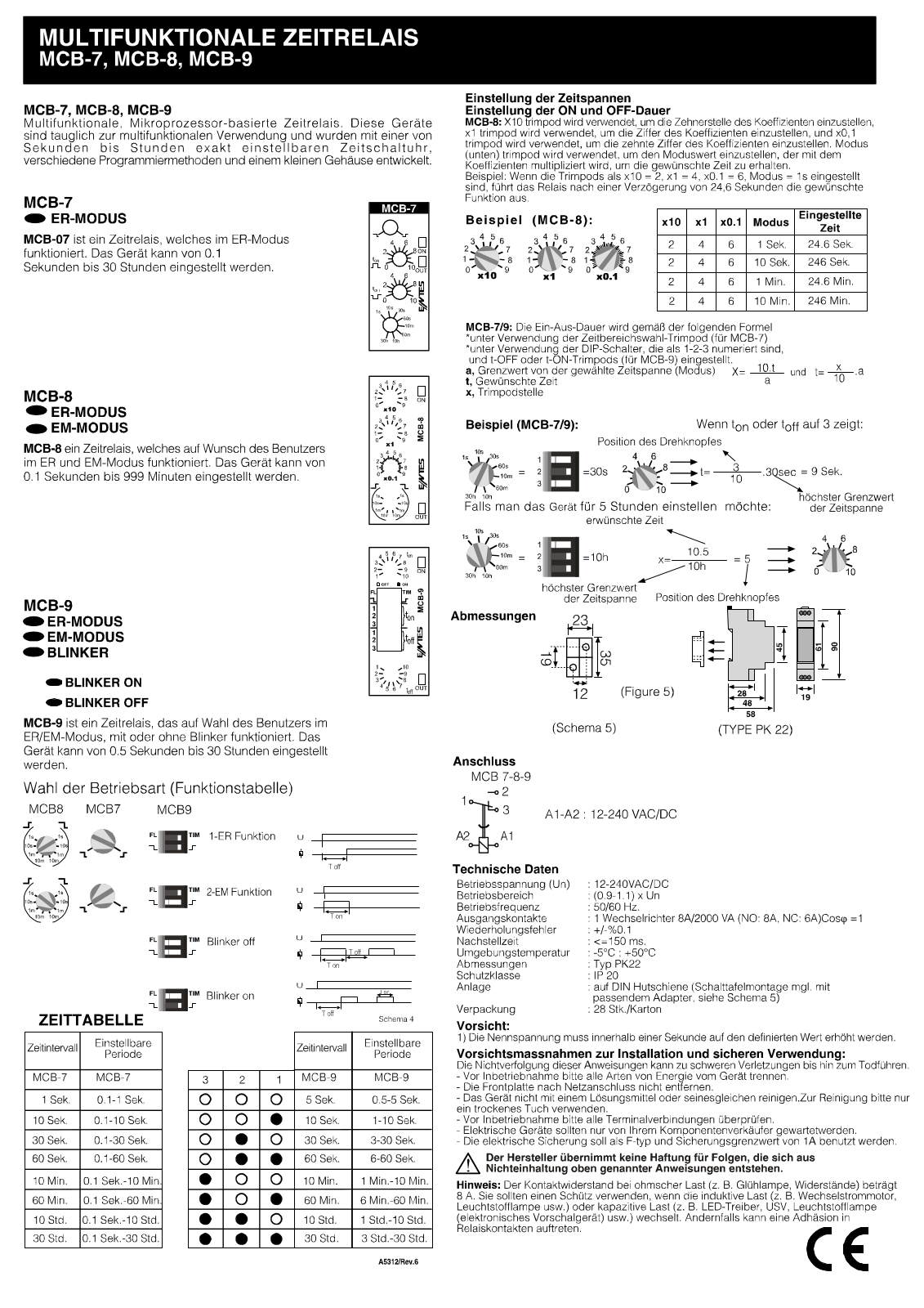 ENTES MCB-7, MCB-8, MCB-9 User guide