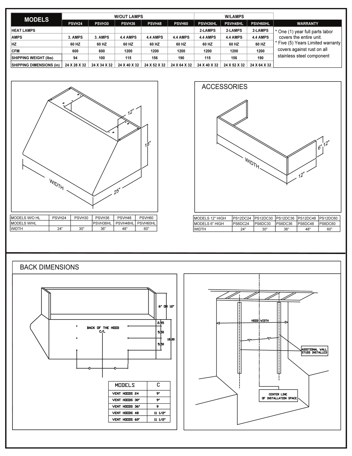 Capital PSVH60HL, PSVH60 Diagram