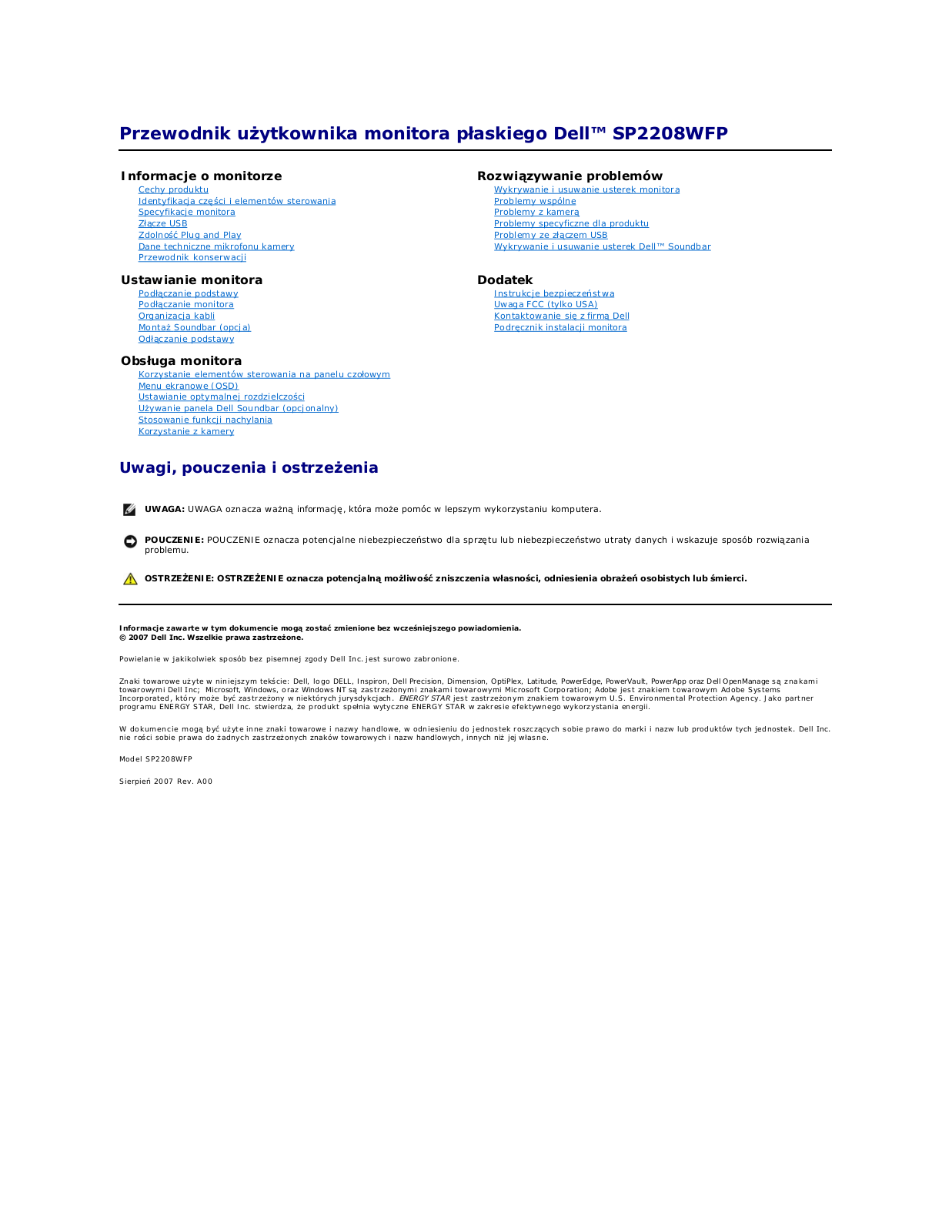 Dell SP2208WFP User Manual