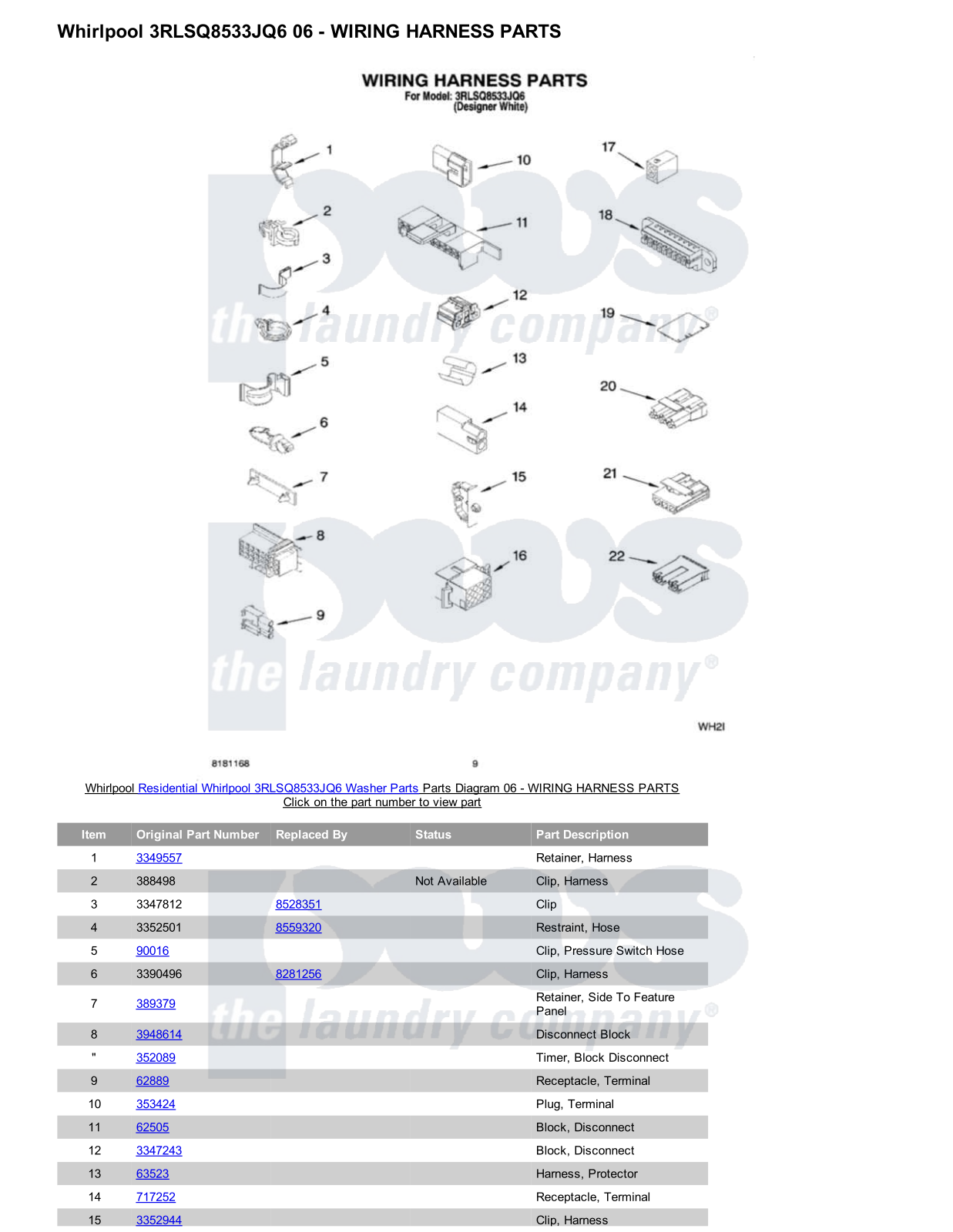 Whirlpool 3RLSQ8533JQ6 Parts Diagram