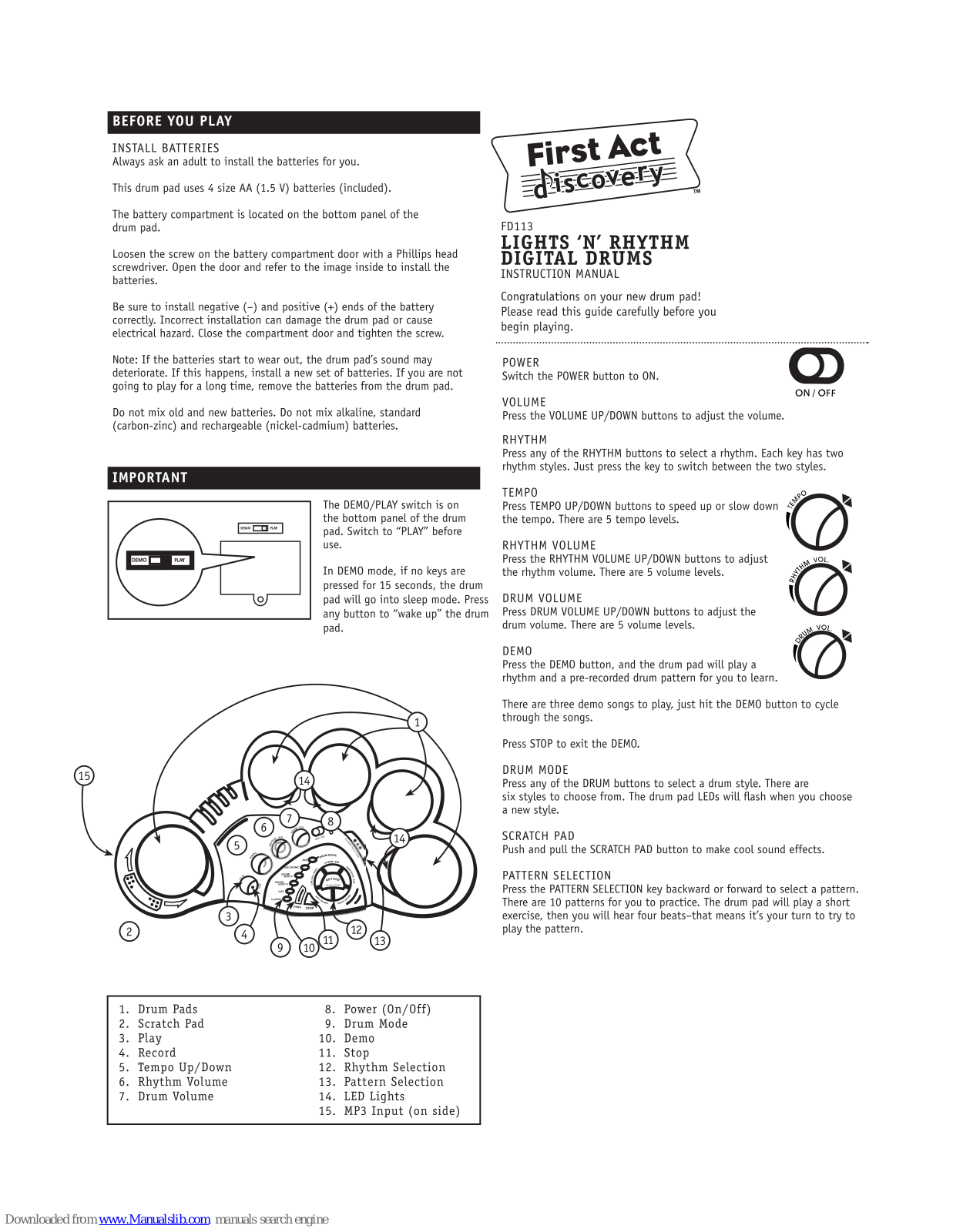 First Act Discovery FD113 Instruction Manual - ManualMachine.com