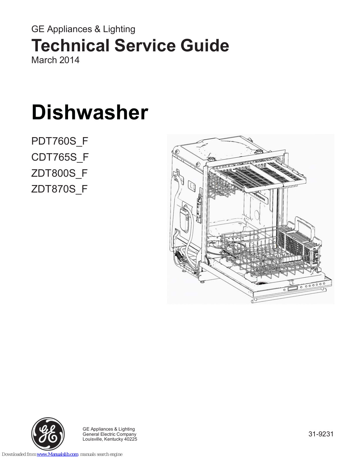 GE CDT765S F, PDT760S F, ZDT800S F, ZDT870S F Technical Service Manual