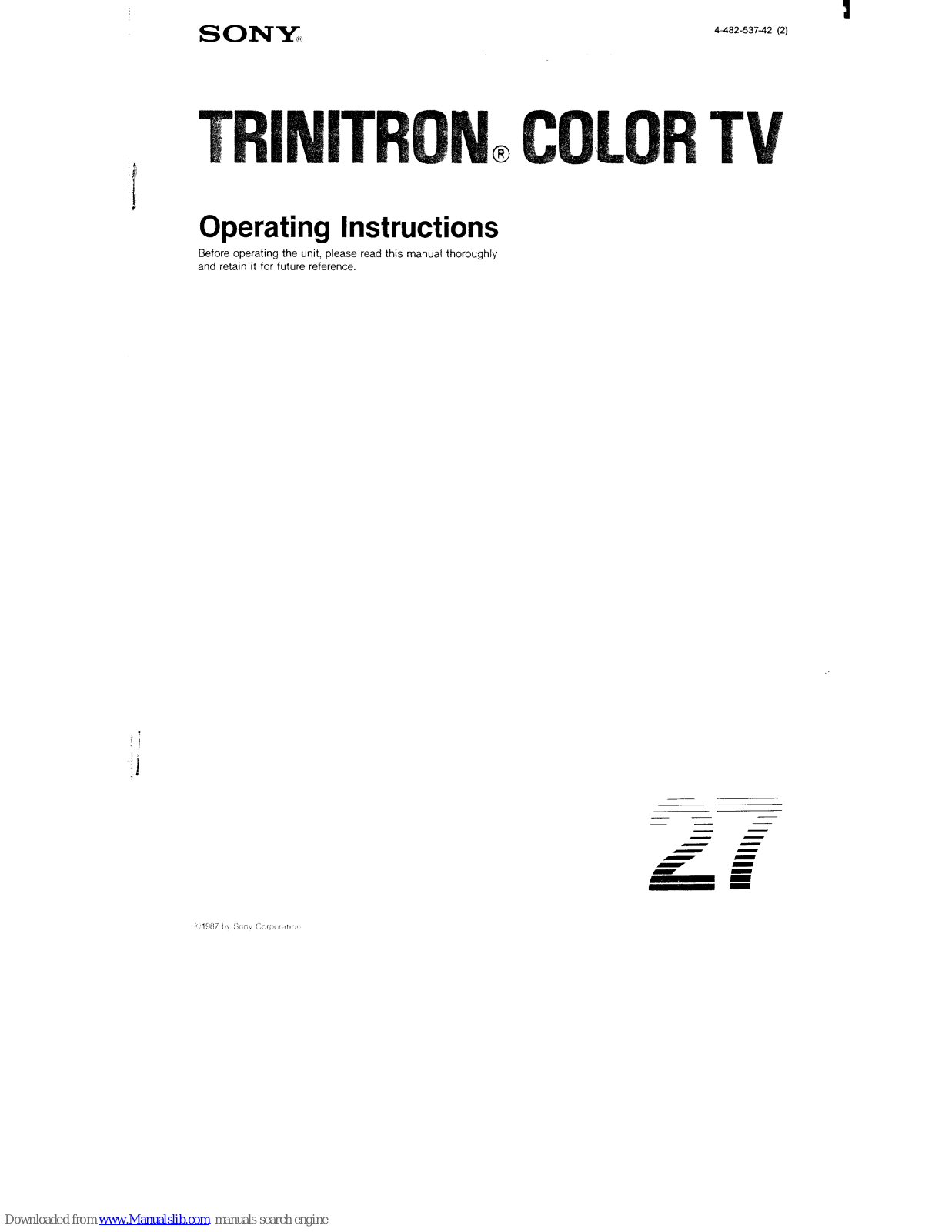 Sony Trinitron KV-27TS20 Operating Instructions Manual