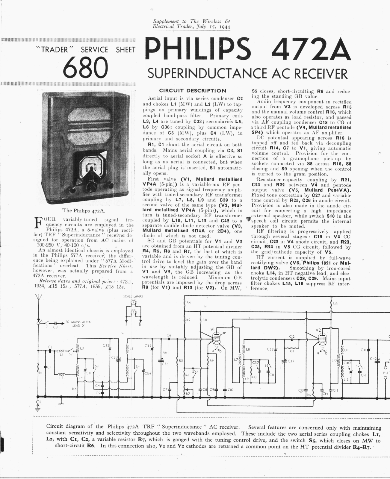 Philips 472-A Service Manual