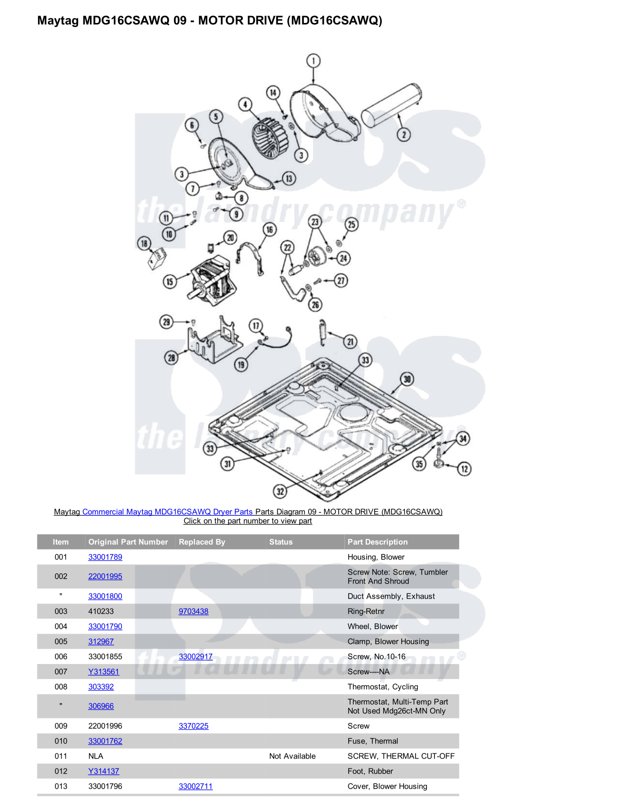 Maytag MDG16CSAWQ Parts Diagram