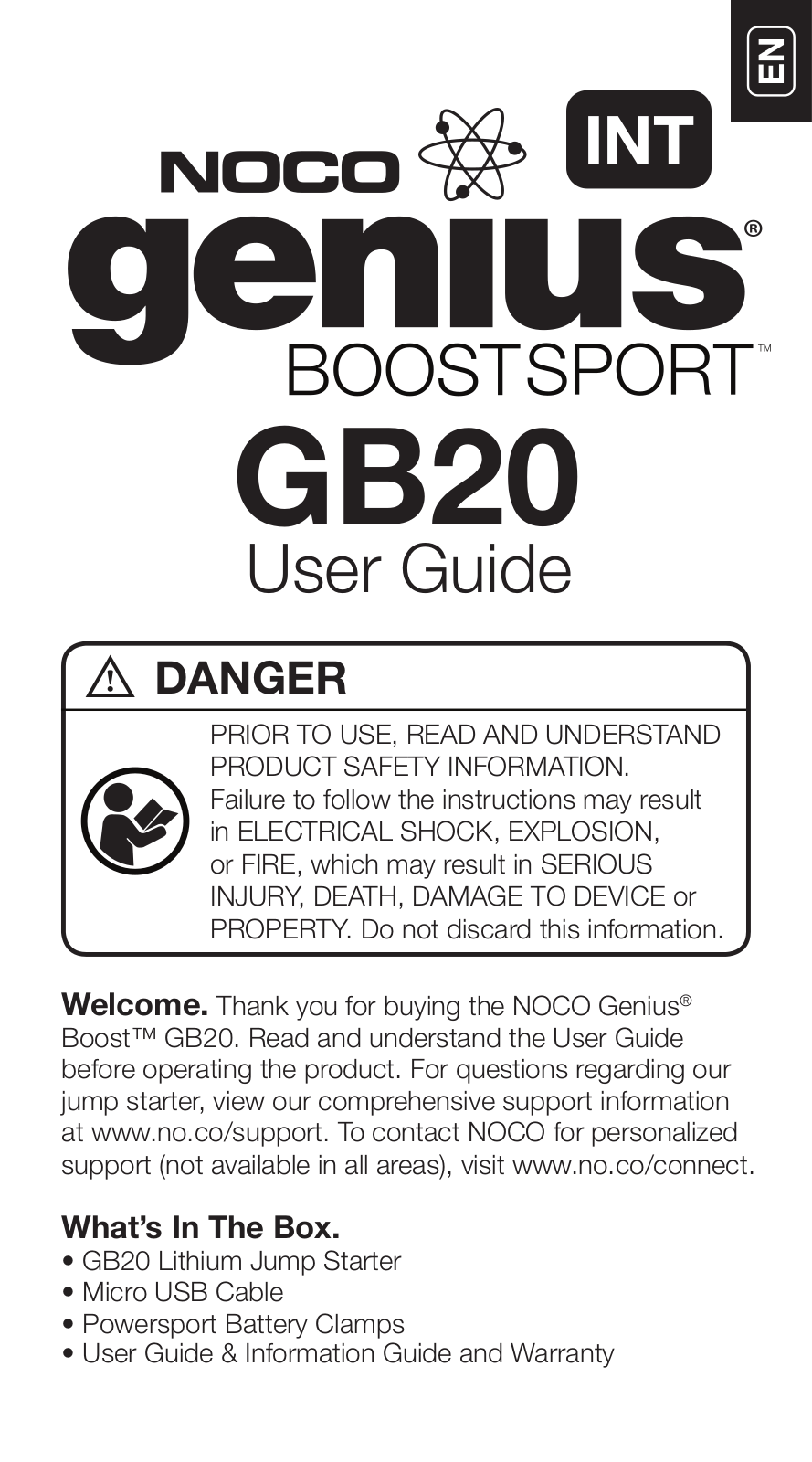 Noco GB20 User Manual