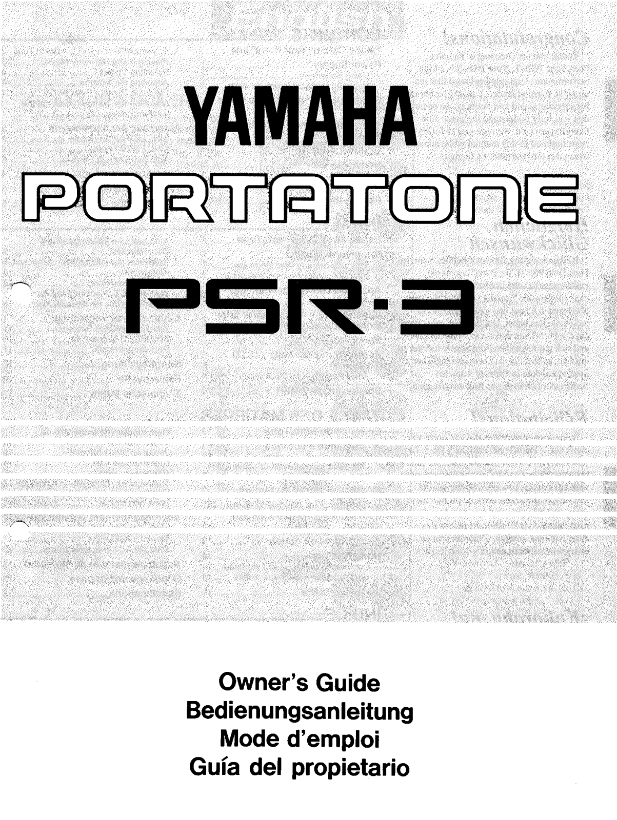 Yamaha PSR-3 Owner's Manual