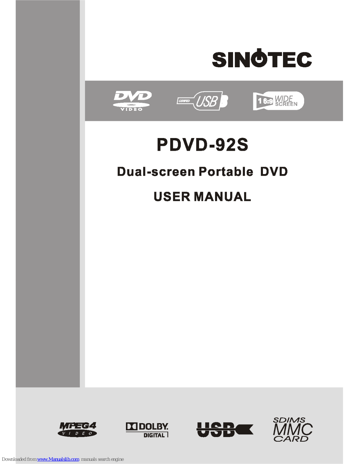 Sinotec PDVD-92S User Manual - ManualMachine.com