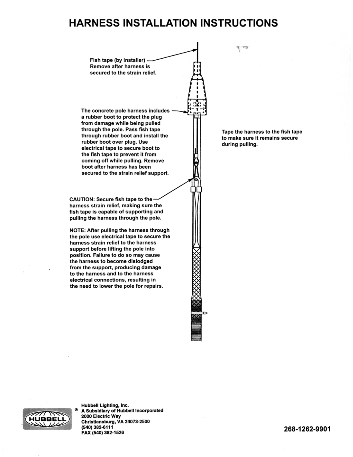 Hubbell Lighting SH WIRING HARNESS User Manual