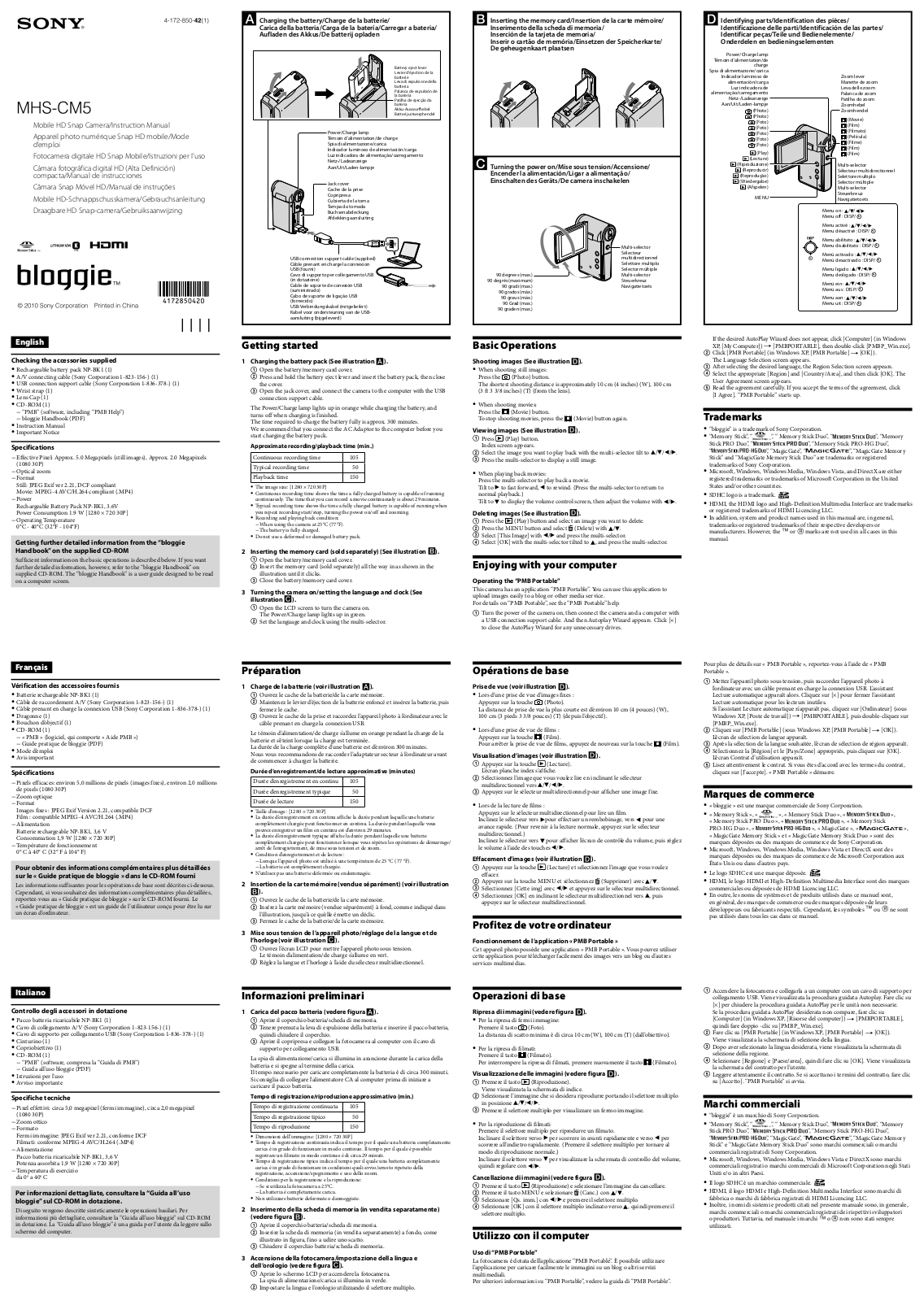 Sony Ericsson MHS-CM5 Instruction Manual