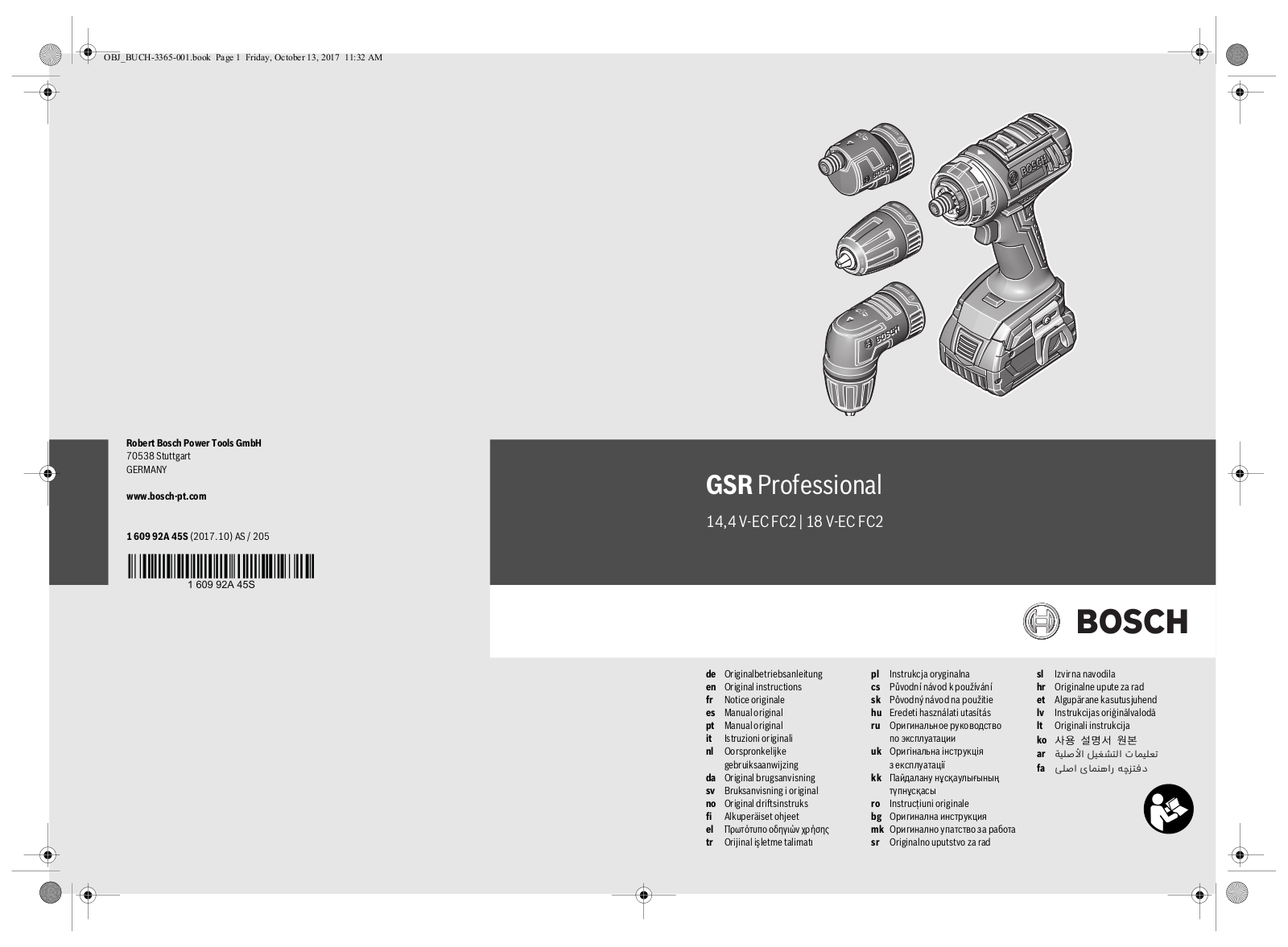 Bosch GSR 14,4 V-EC FC2, GSR 18 V-EC FC2 User Manual