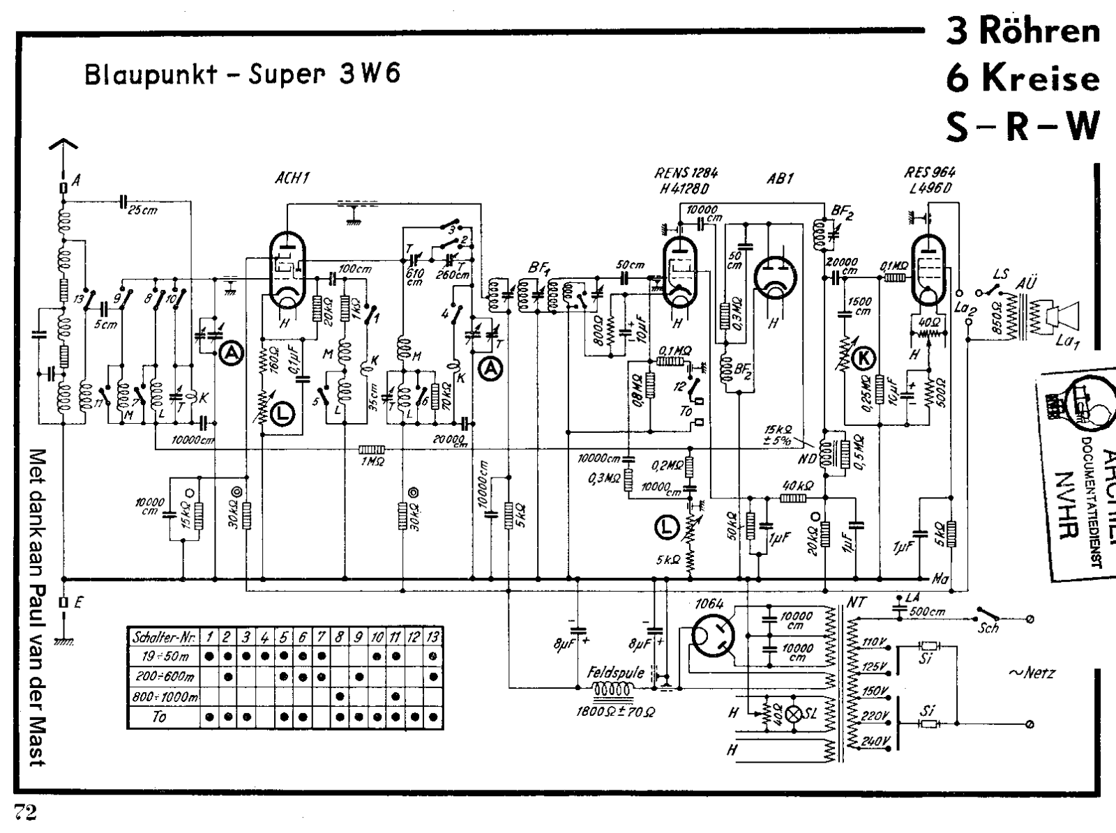 Blaupunkt 3w6 schematic