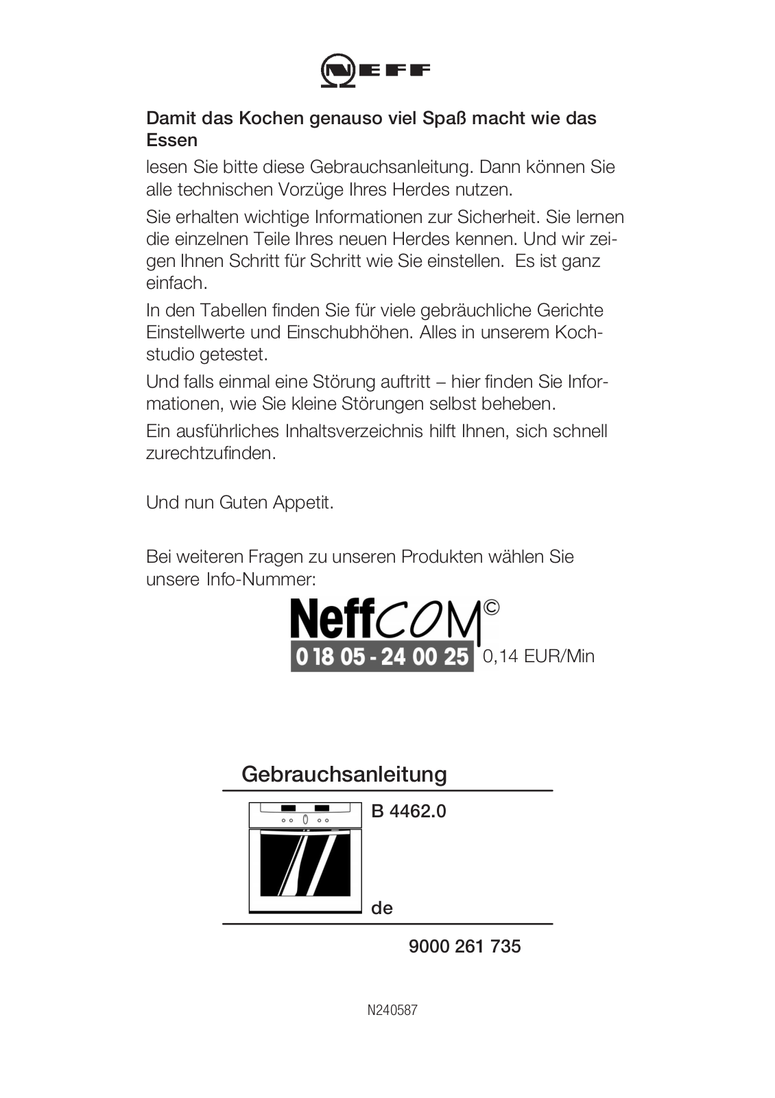 Neff B4462N0 User Manual