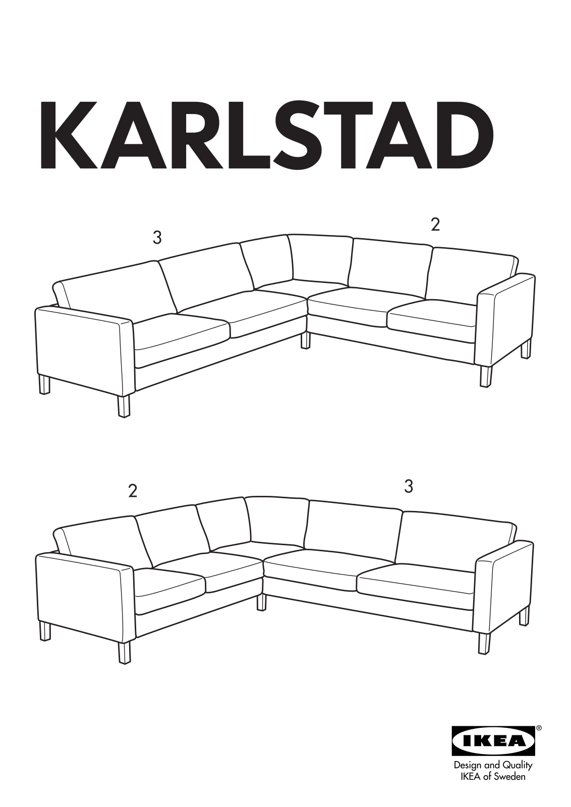 IKEA KARLSTAD CORNER SOFA 2+3-3+2 Assembly Instruction