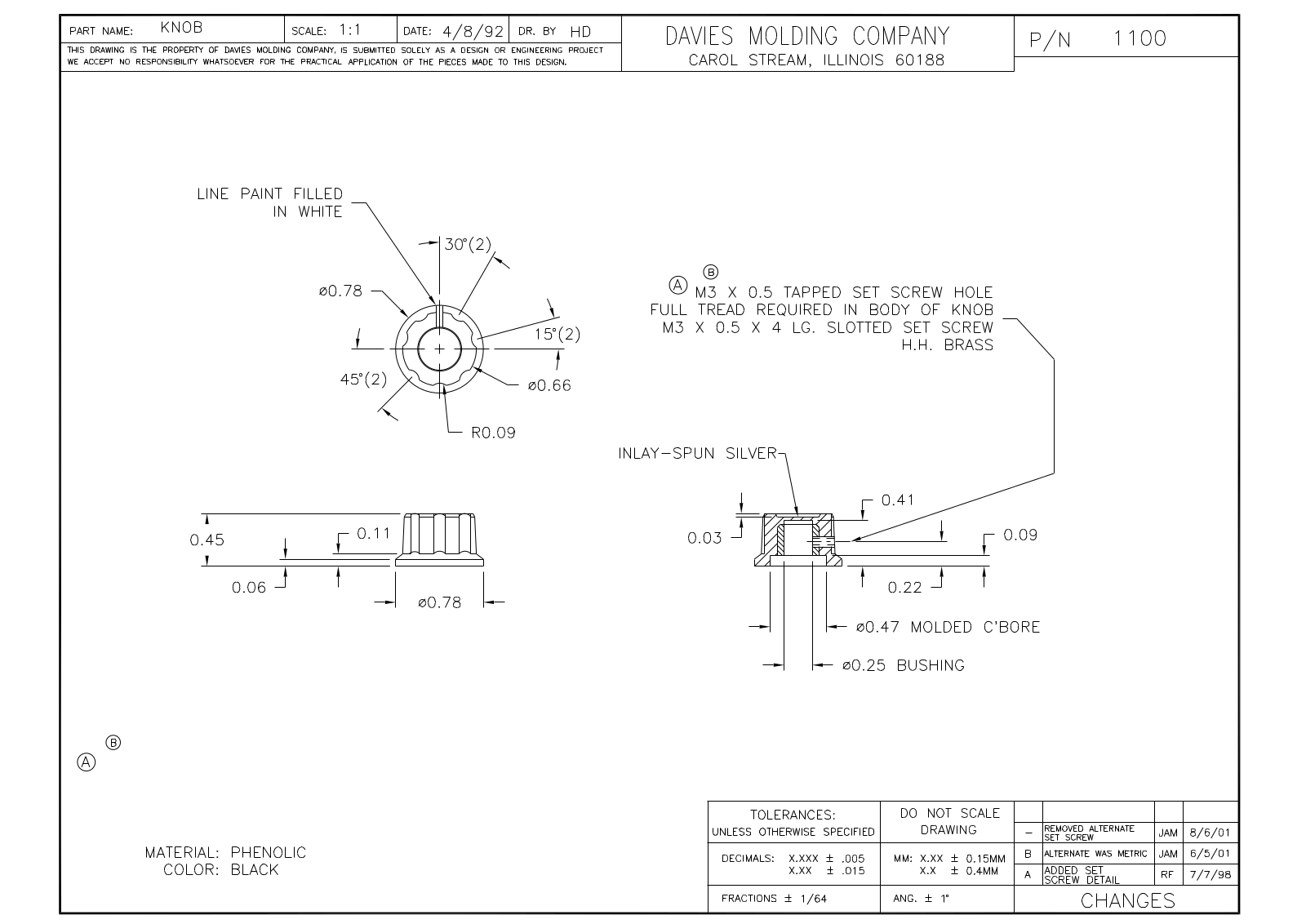 Davies Molding 1100 Reference Drawing