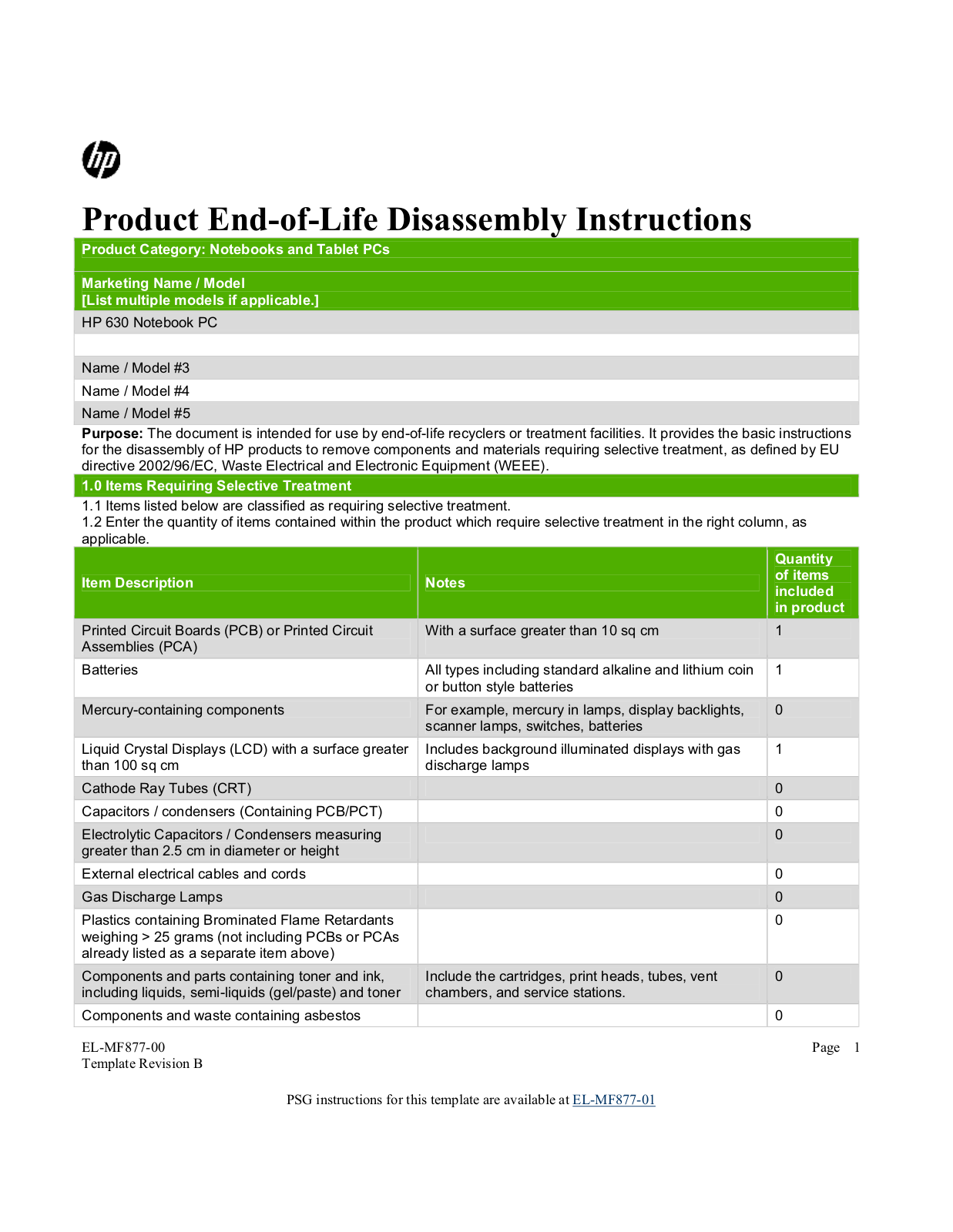 HP HP 630 Instruction Manual