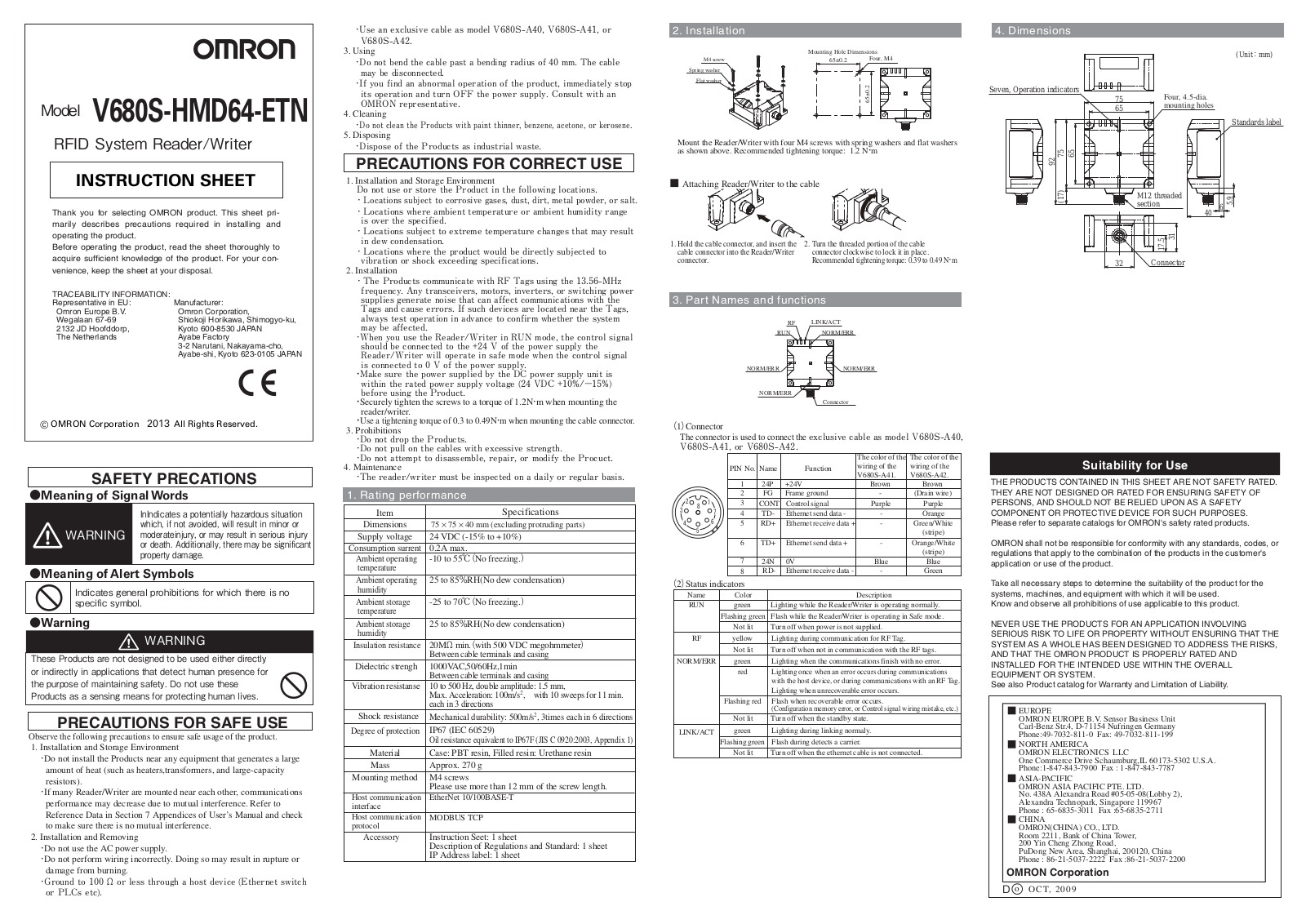 Omron V680S64 User Manual