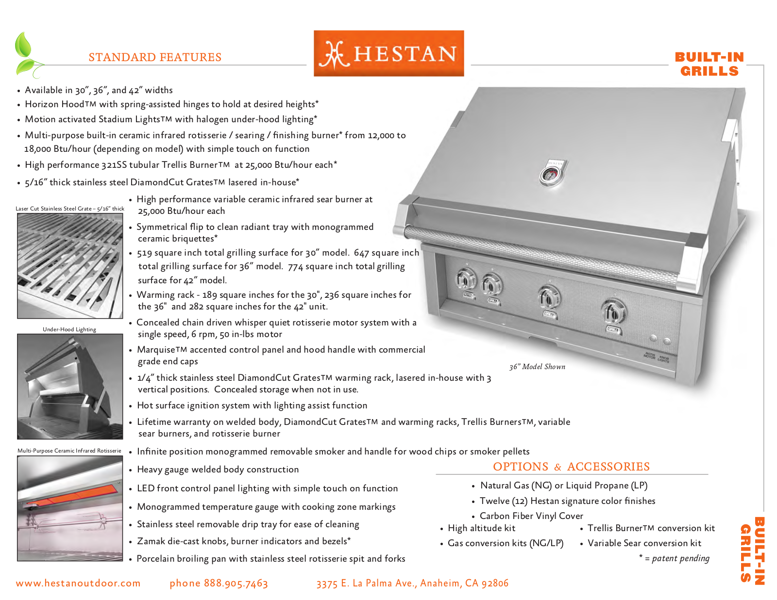 Hestan GABR30NGTQ, GABR30LPTQ Specifications