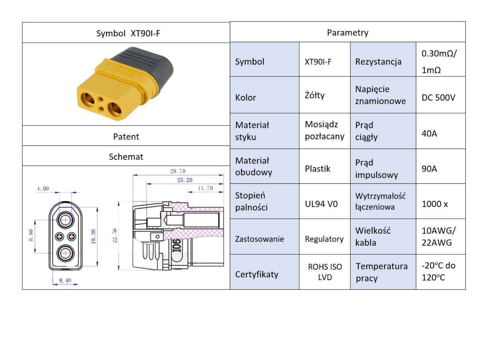 Datasheet XT90I-F Specification - ManualMachine.com