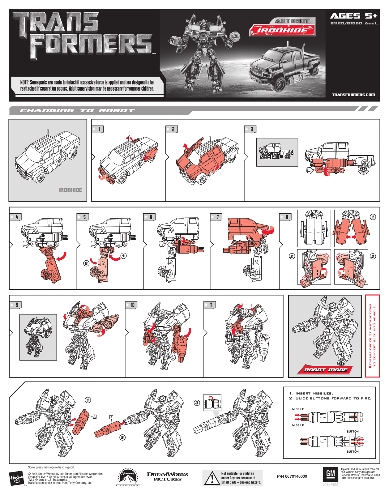 Hasbro Transformers Ironhide User Manual - ManualMachine.com