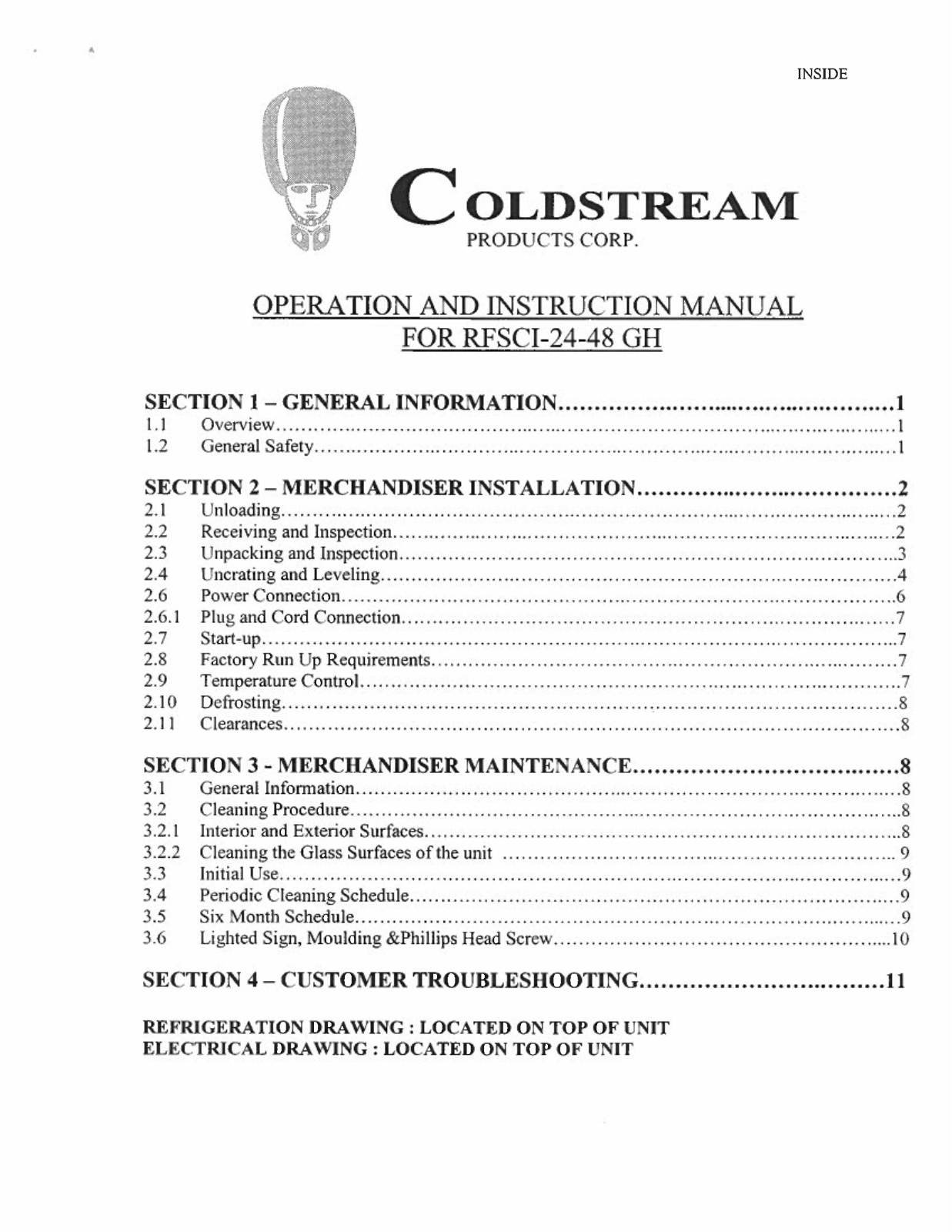 Cold Stream RFSCI-24GH Installation  Manual