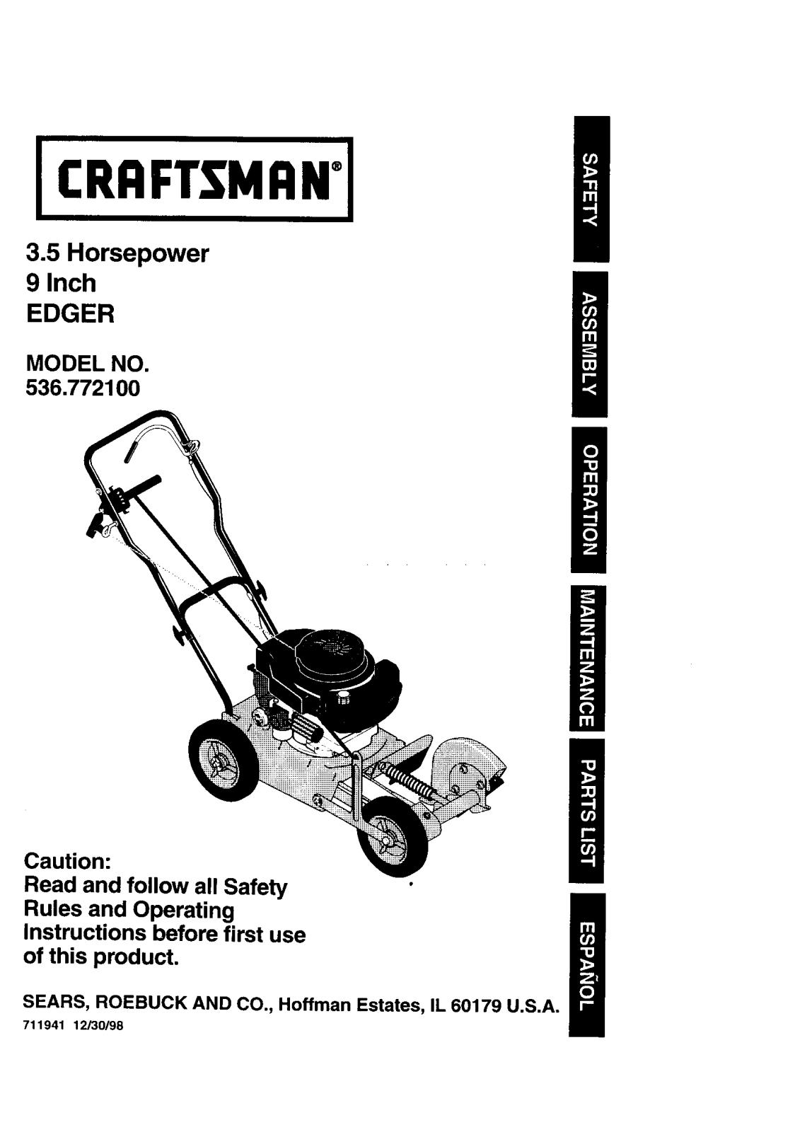 Craftsman 536.772100 User Manual