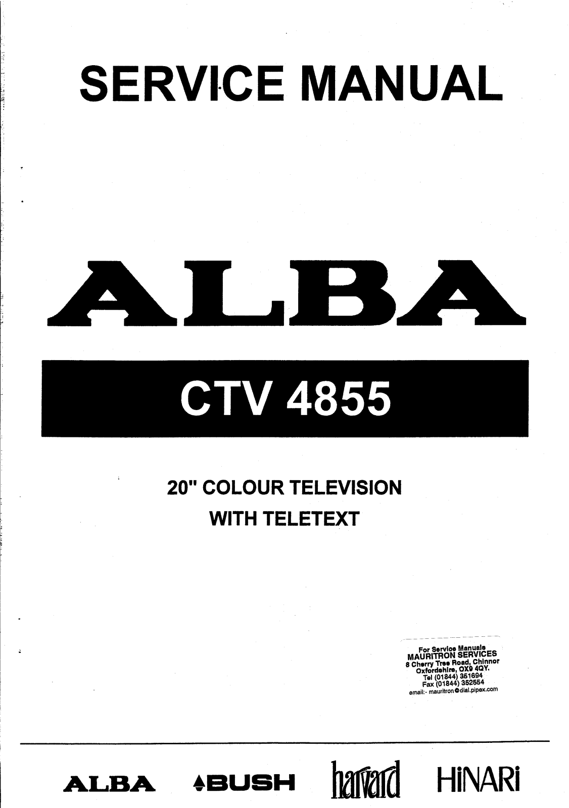 BUSH CTV 4855 Service Manual