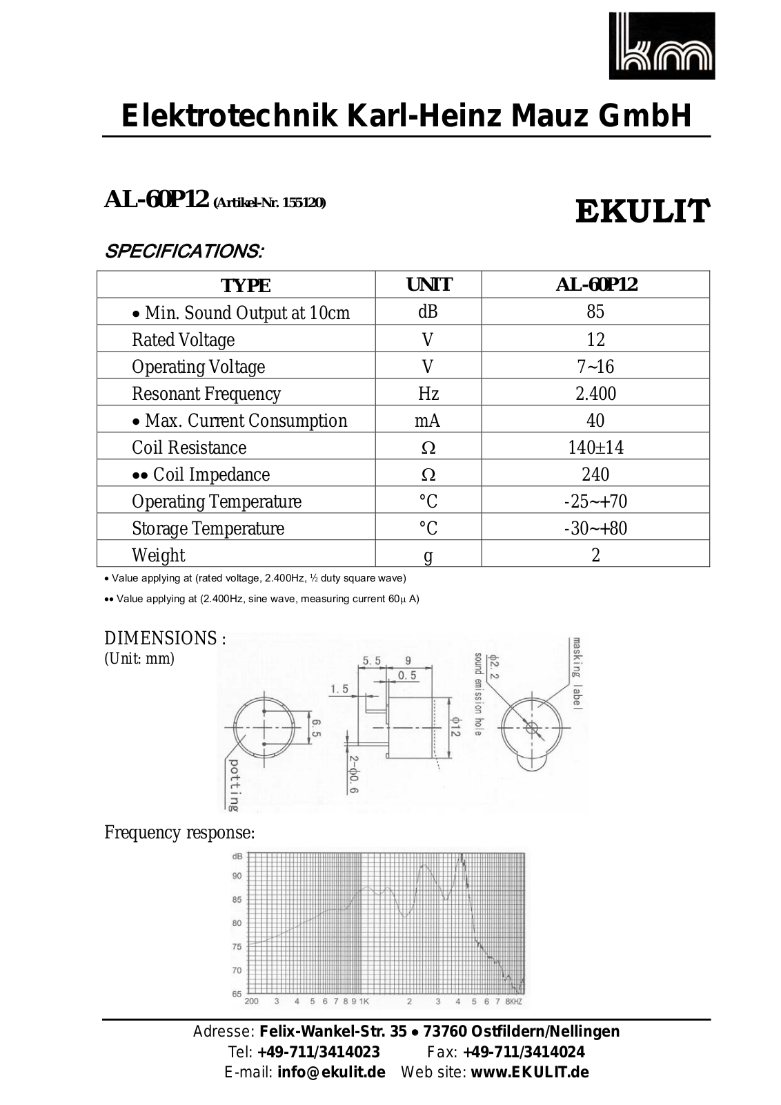 EKULIT SUMMER AL-60P12 60P12 - ManualMachine.com