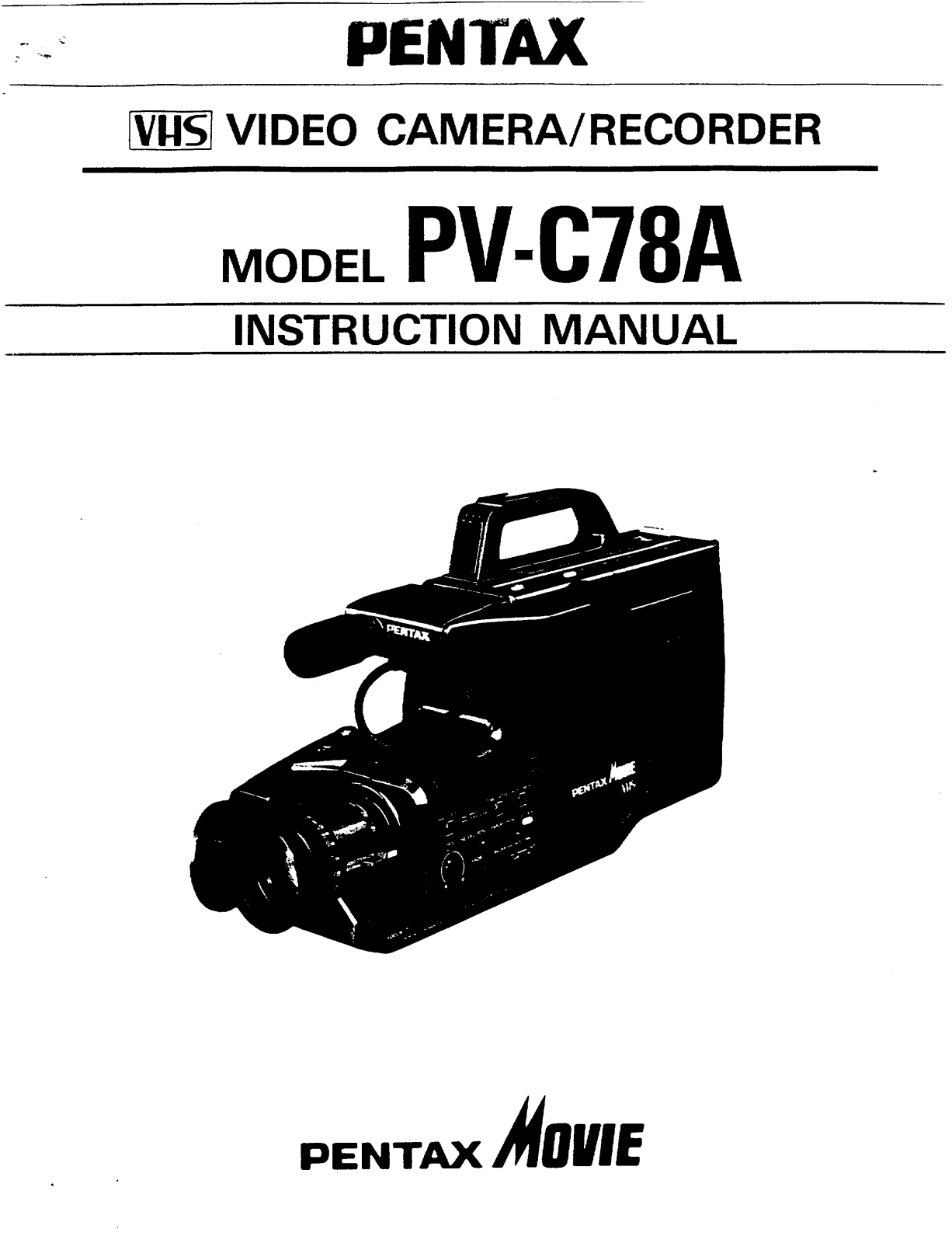 Pentax PV-C78A User Manual