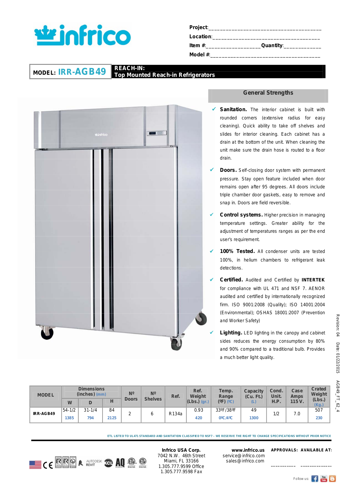 Infrico IRR-AGB49 User Manual